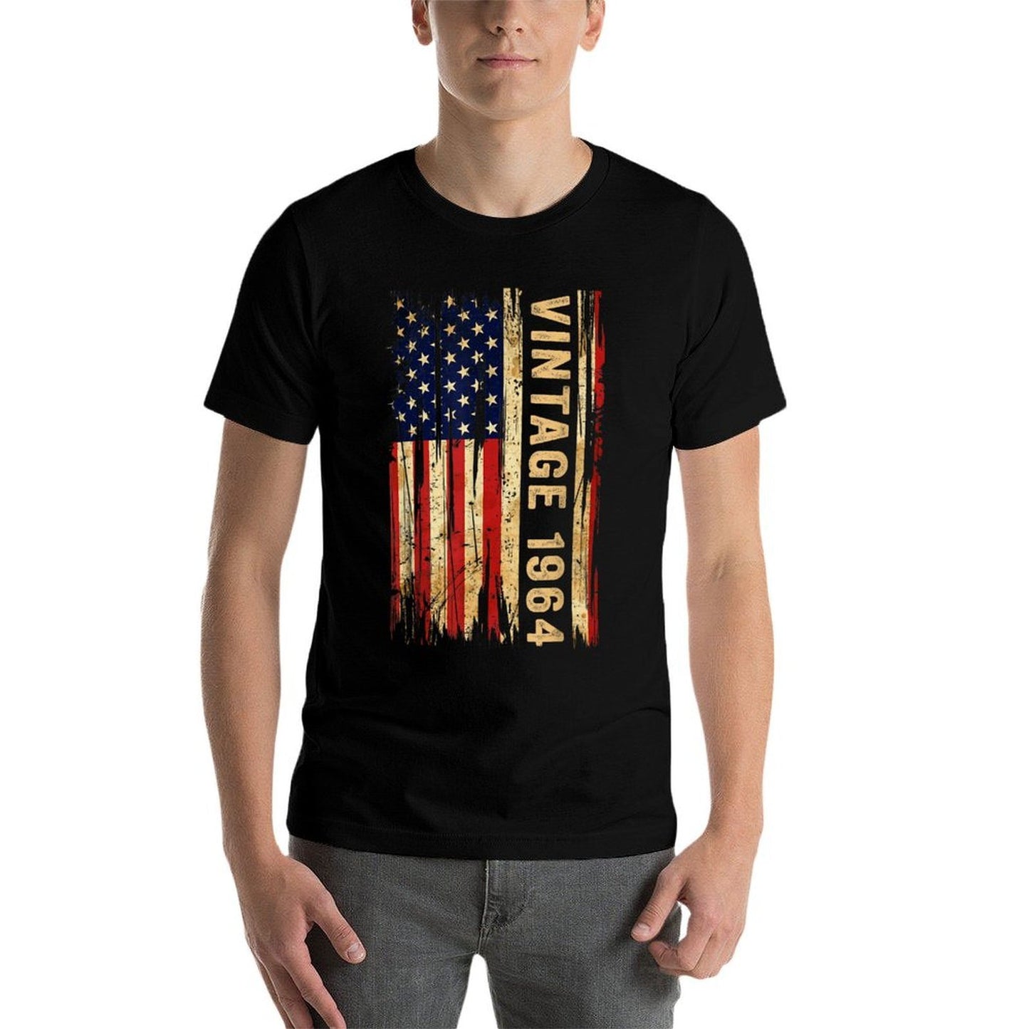 60 Years Old Vintage 1964 American 60th Birthday Men Trendy Pattern T-Shirt