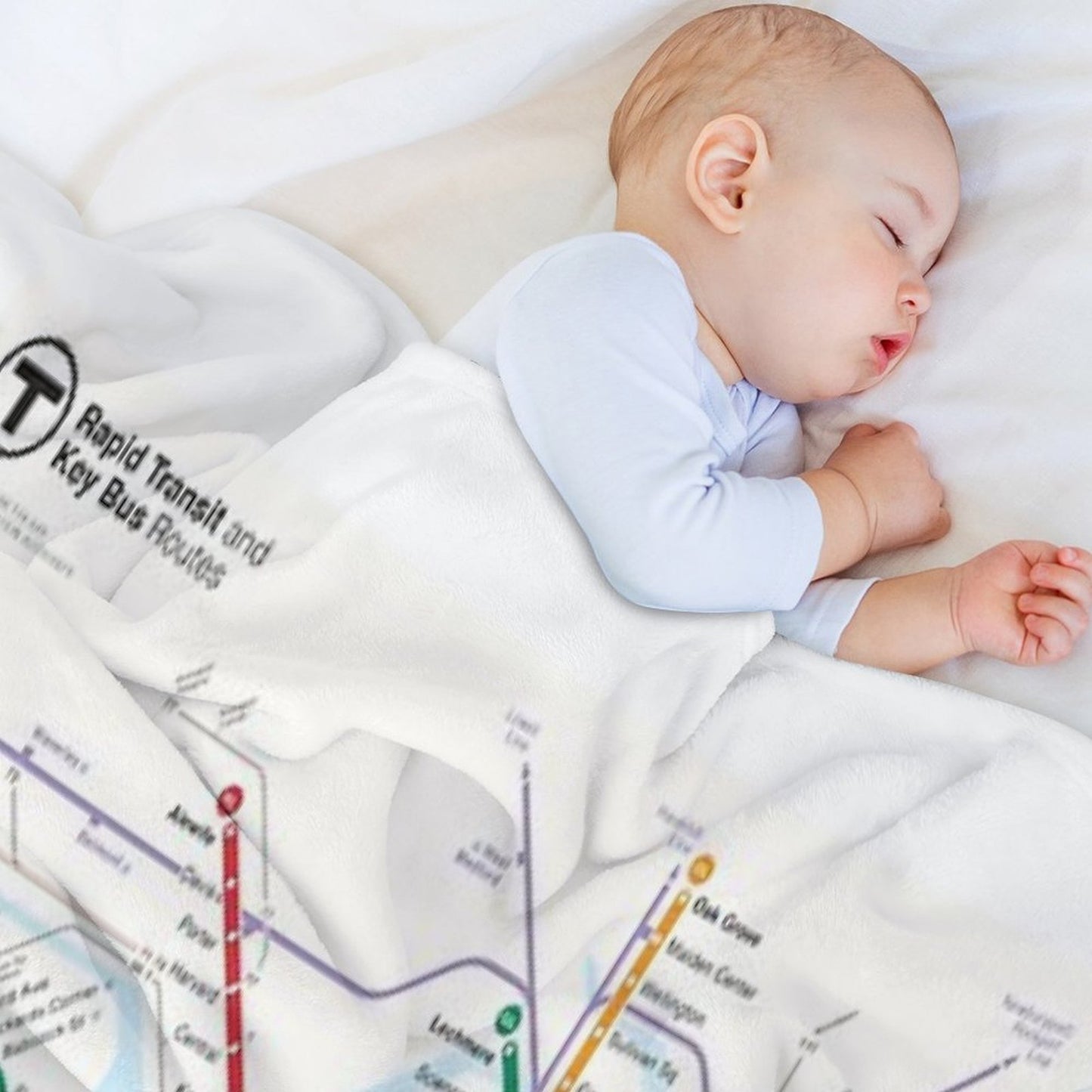Boston Area Transport System Map Quick-dry Throw Blanket