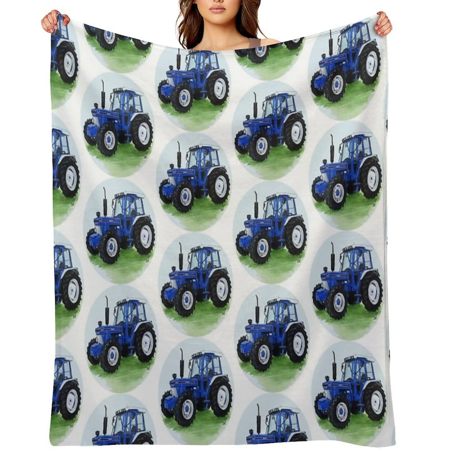 Blue Classic Tractor Gift-ready Throw Blanket