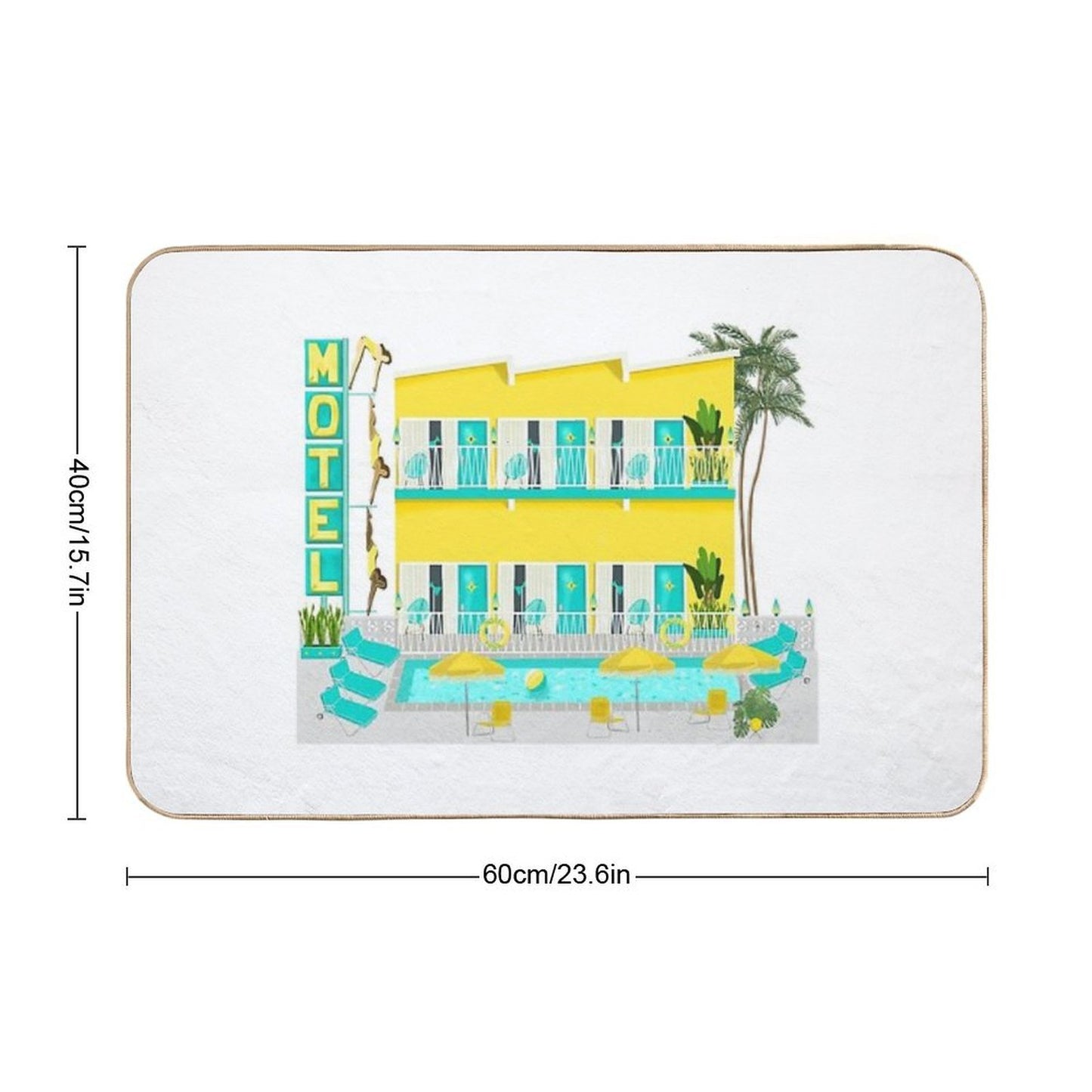 Vintage Motel Pool Repositionable Bath Mat
