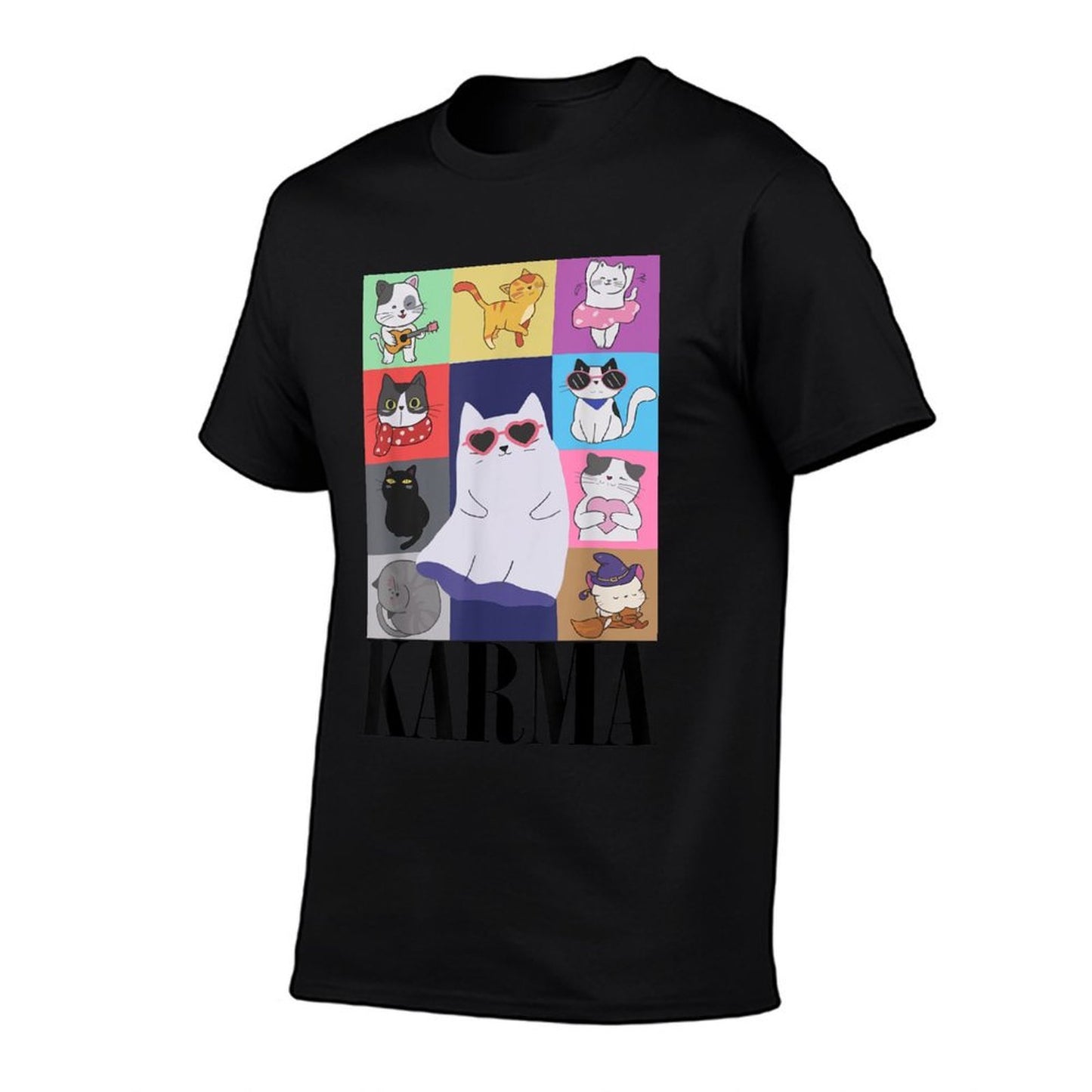 Vintage Cat Music Forns Girls Kids Women Men Karma Relaxed-fit T-Shirt
