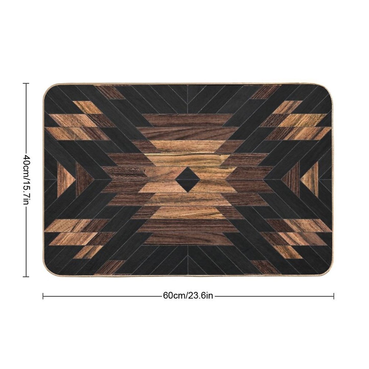 Urban Tribal Pattern No.7 - Aztec - Wood Rapid-Drying Bath Mat