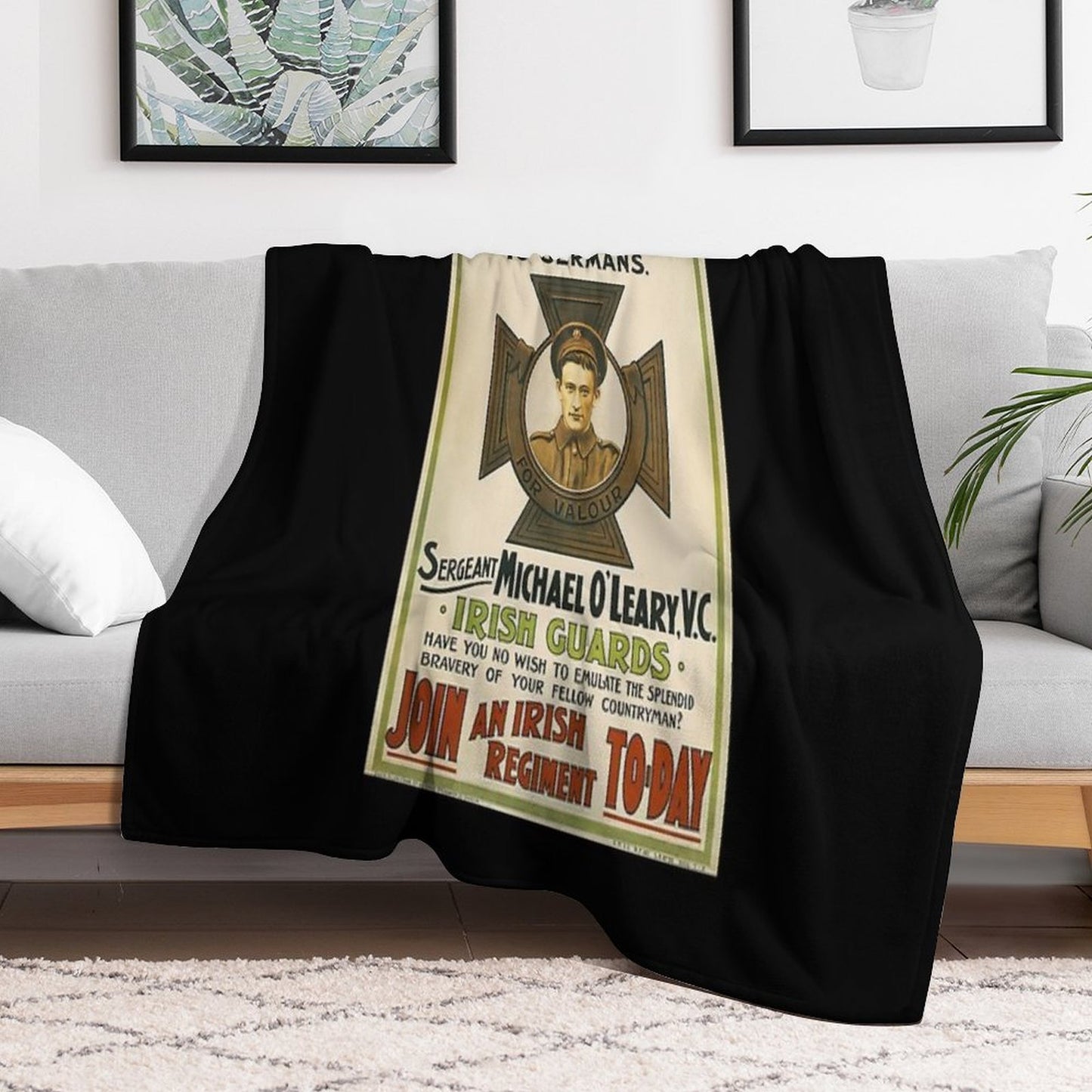 Vintage Poster Restored - Ireland (Irish Guards) Multi-functional Throw Blanket
