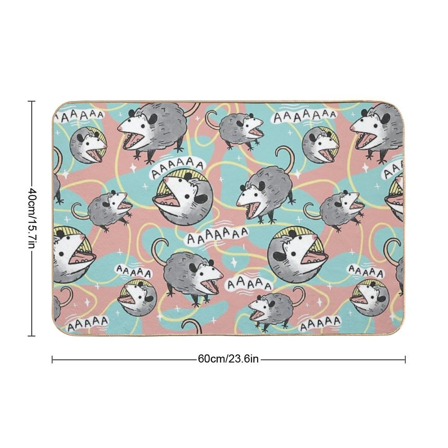 Opossum Screm Durable Bath Mat