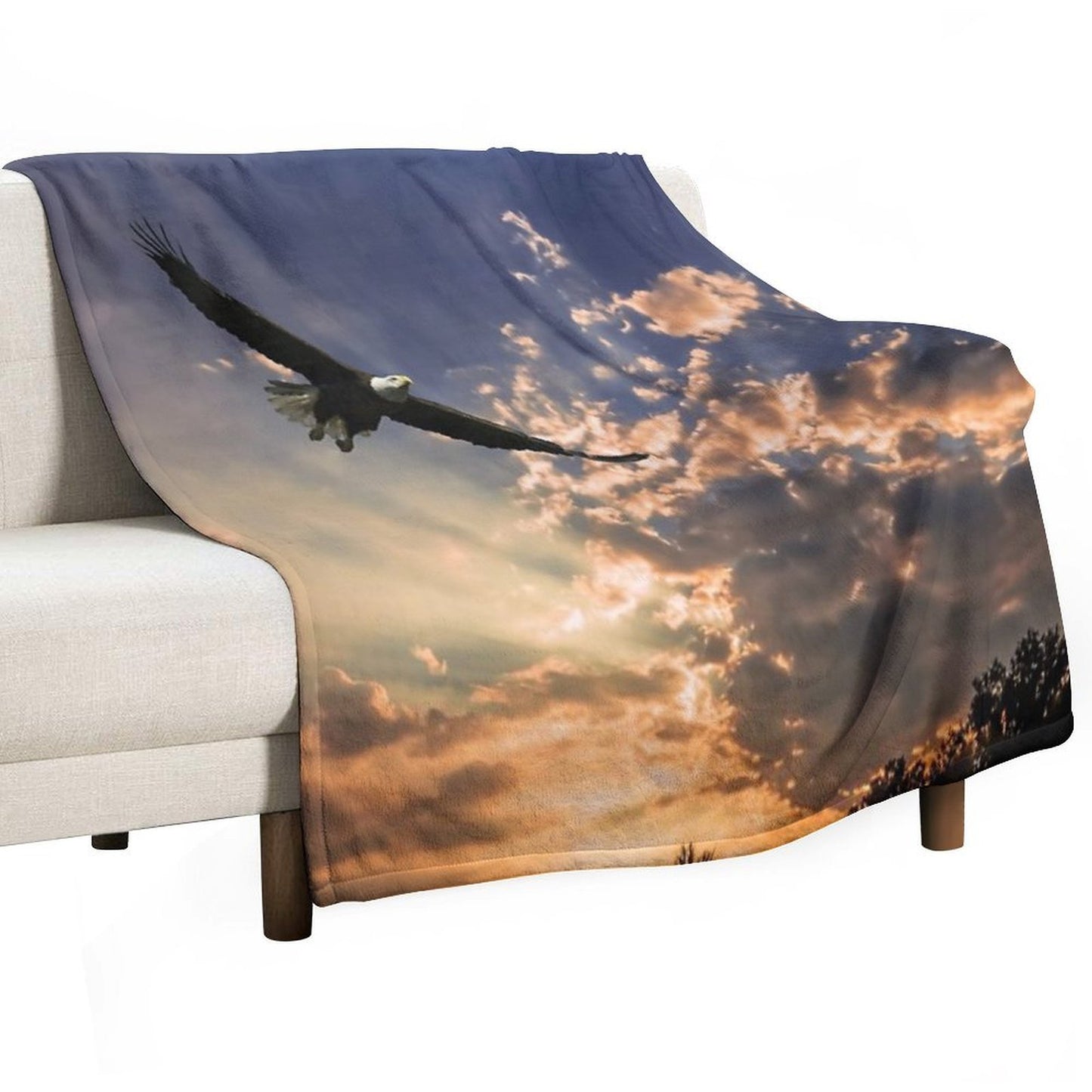 High Soaring Bald Eagle Comfort Throw Blanket