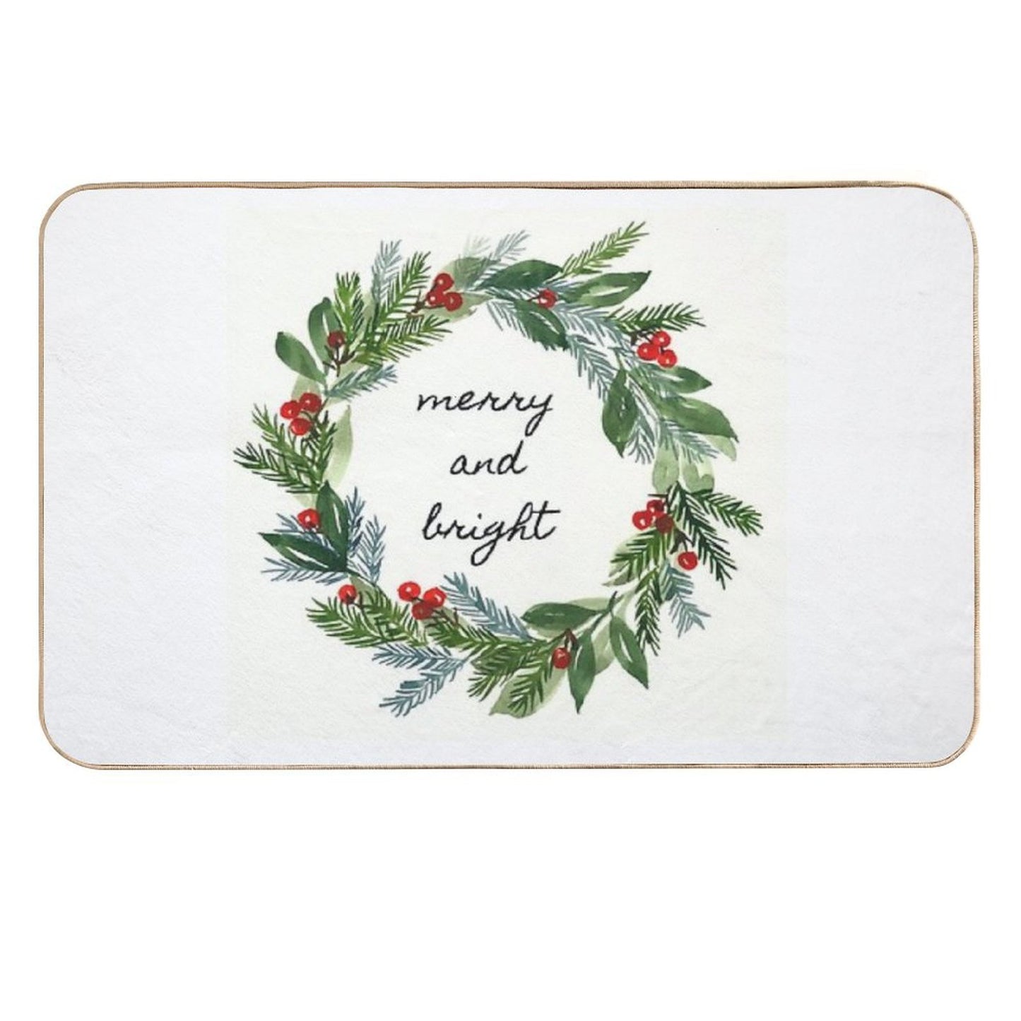 Merry And Bright Holiday Wreath Versatile Bath Mat