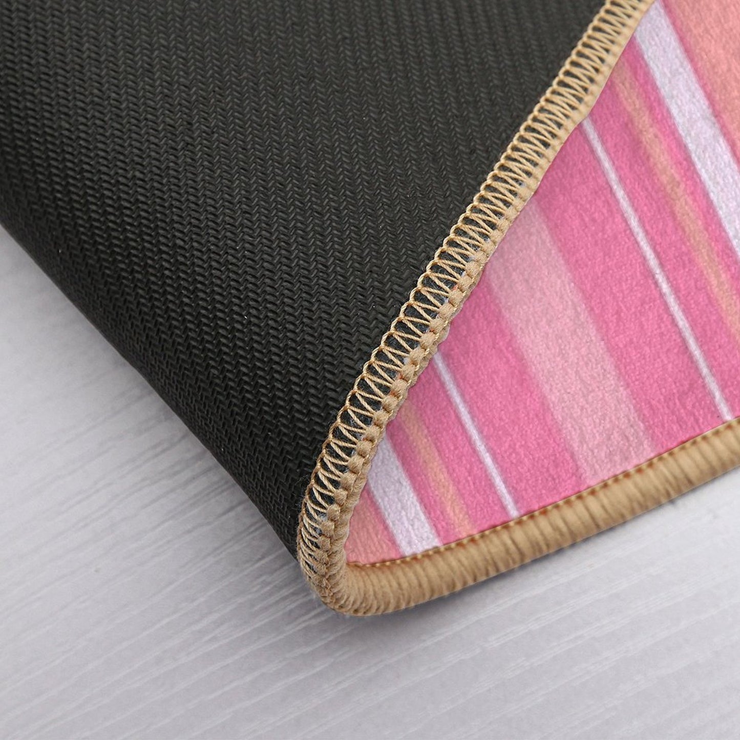 Cherry Blossom Slimming Effect Vertical Balanced Stripes Durable Bath Mat