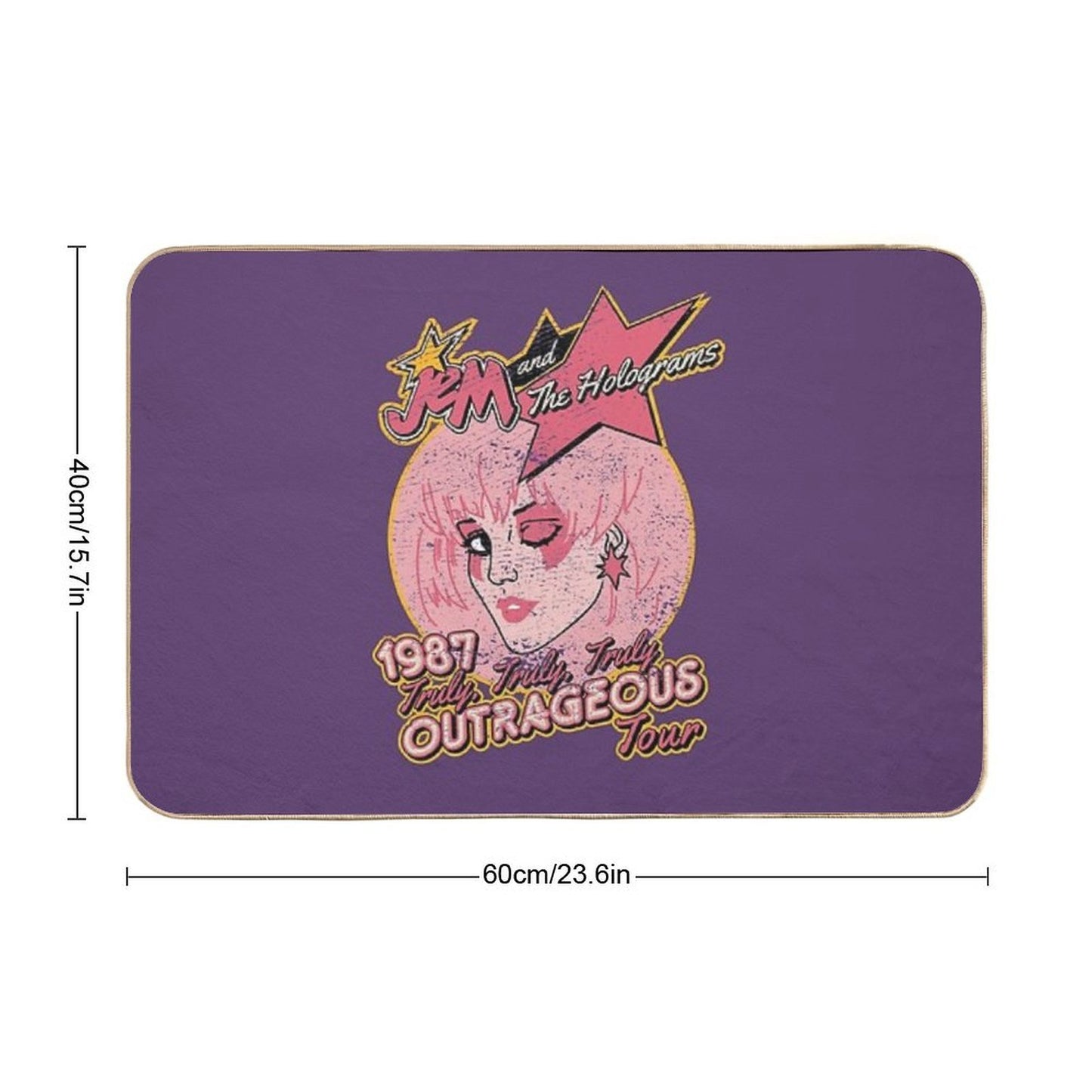 Jem And The Holograms Tour- Distressed Fade-Resistant Bath Mat