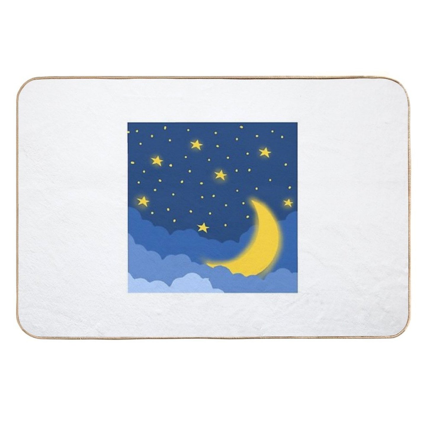 Moon Midnight Flat Design Non-Slip Bath Mat