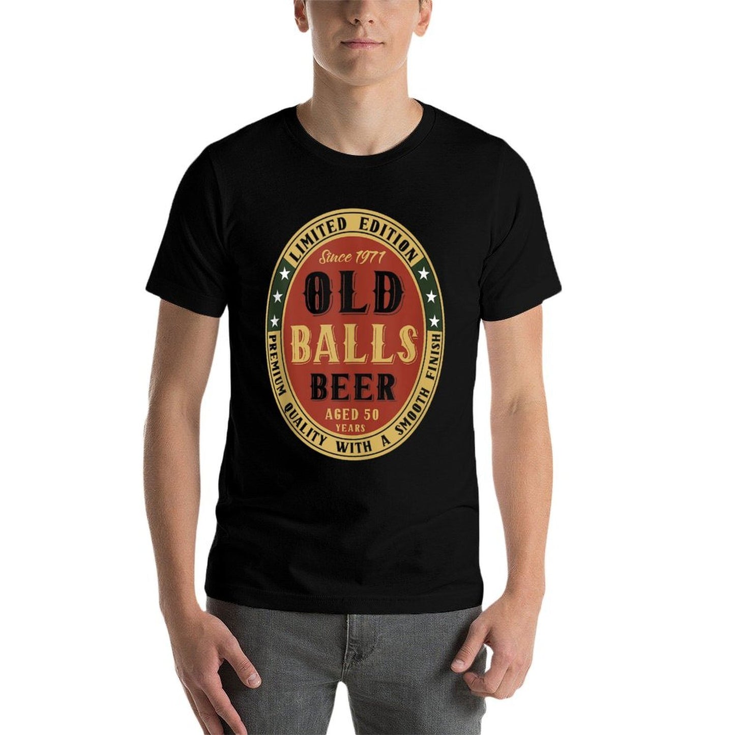 1971 Old Balls Beer Lover Birthday Mens 50Th Birthday Trendy Pattern T-Shirt