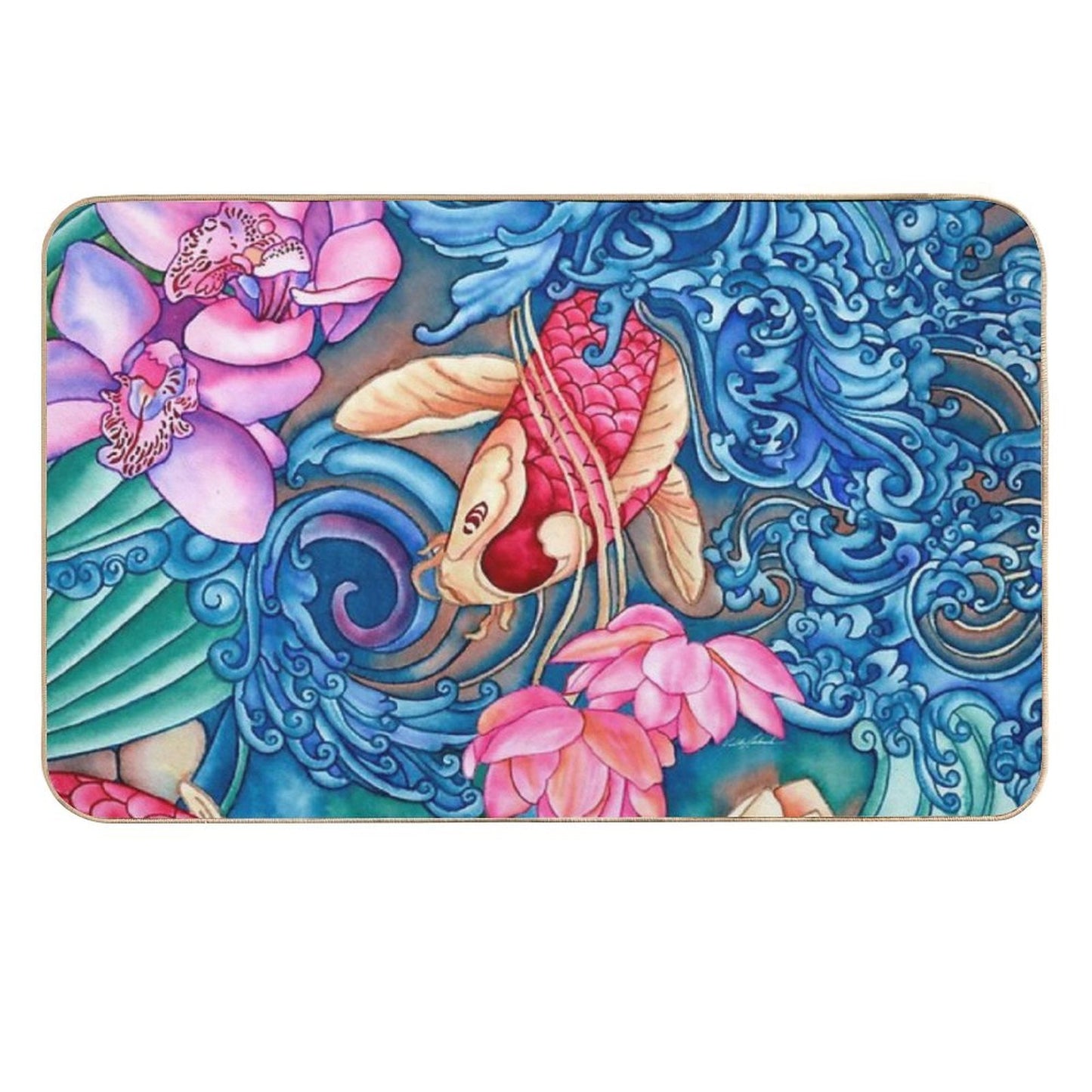 Orchid Splash Dirt-Trapping Bath Mat