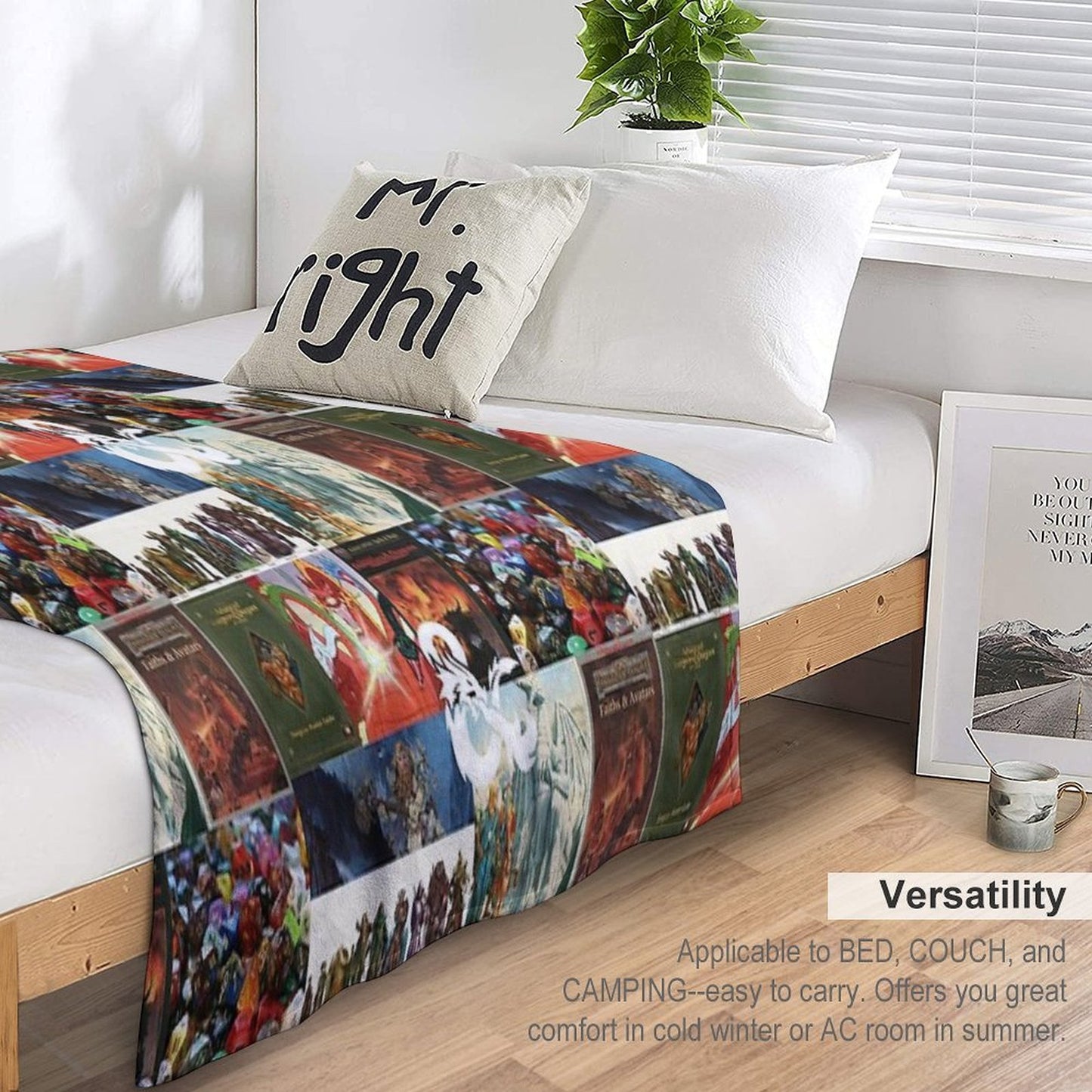 D&D Collage Sustainable Throw Blanket