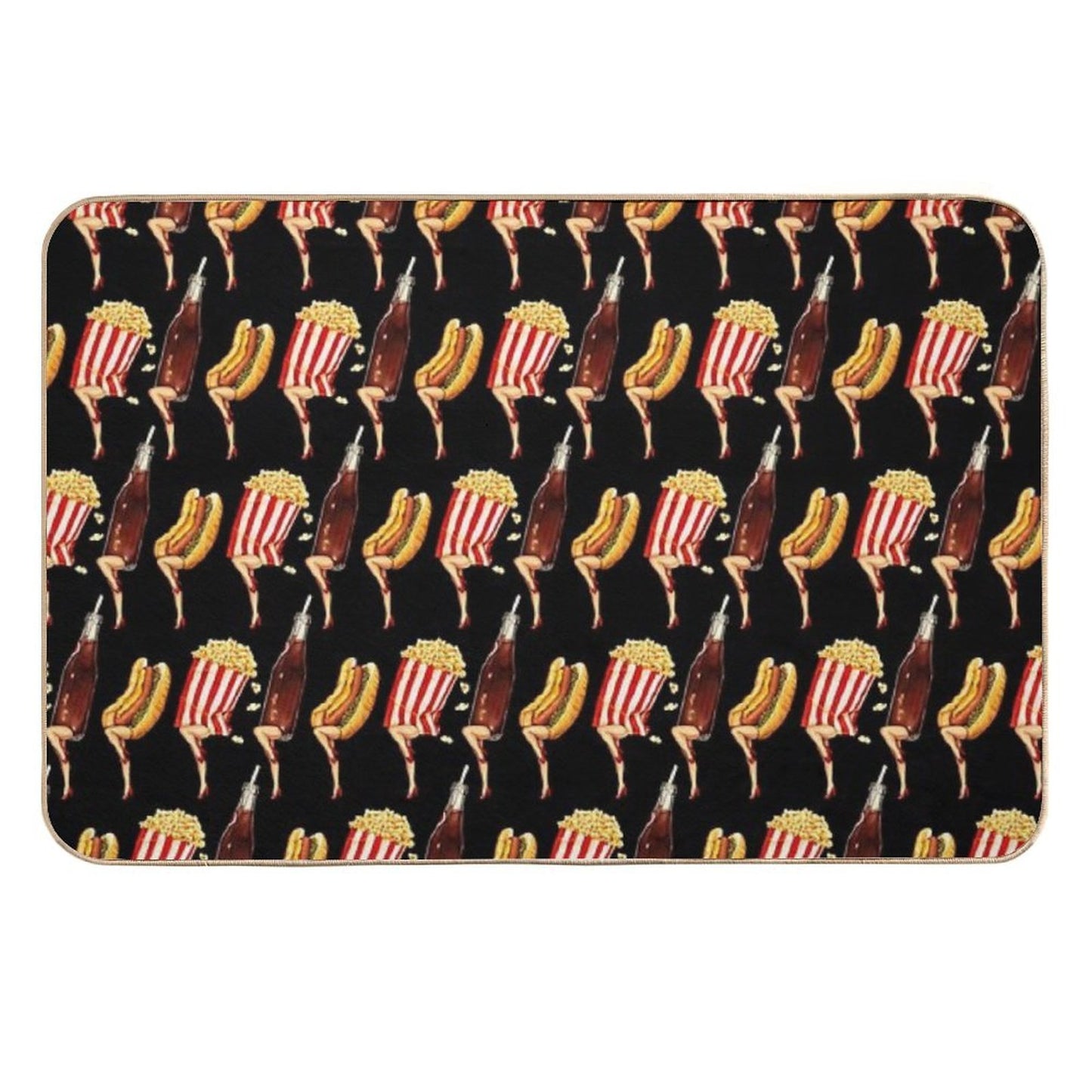 Movie Girls Pattern - Black Rapid-Drying Bath Mat