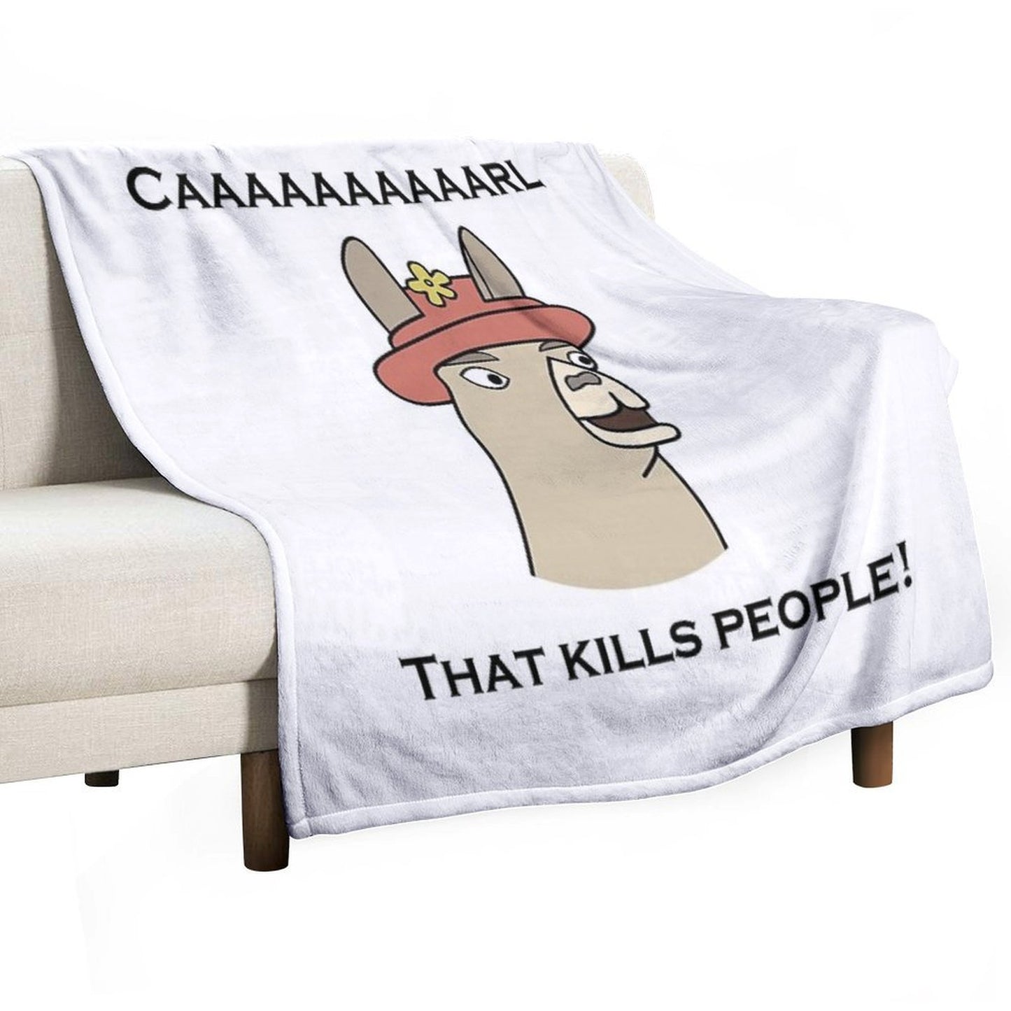 Llamas with Hats - Caaaaaaaaaarl! That Kills People! Compact Throw Blanket