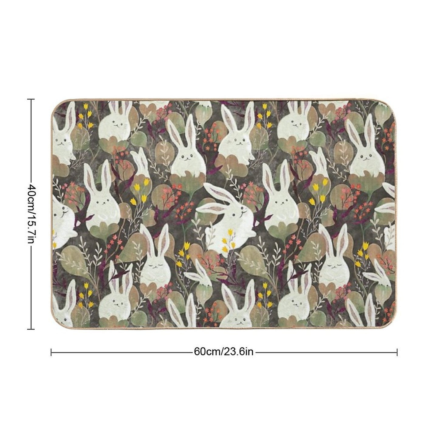 Rabbit Flowers Eco-Friendly Bath Mat