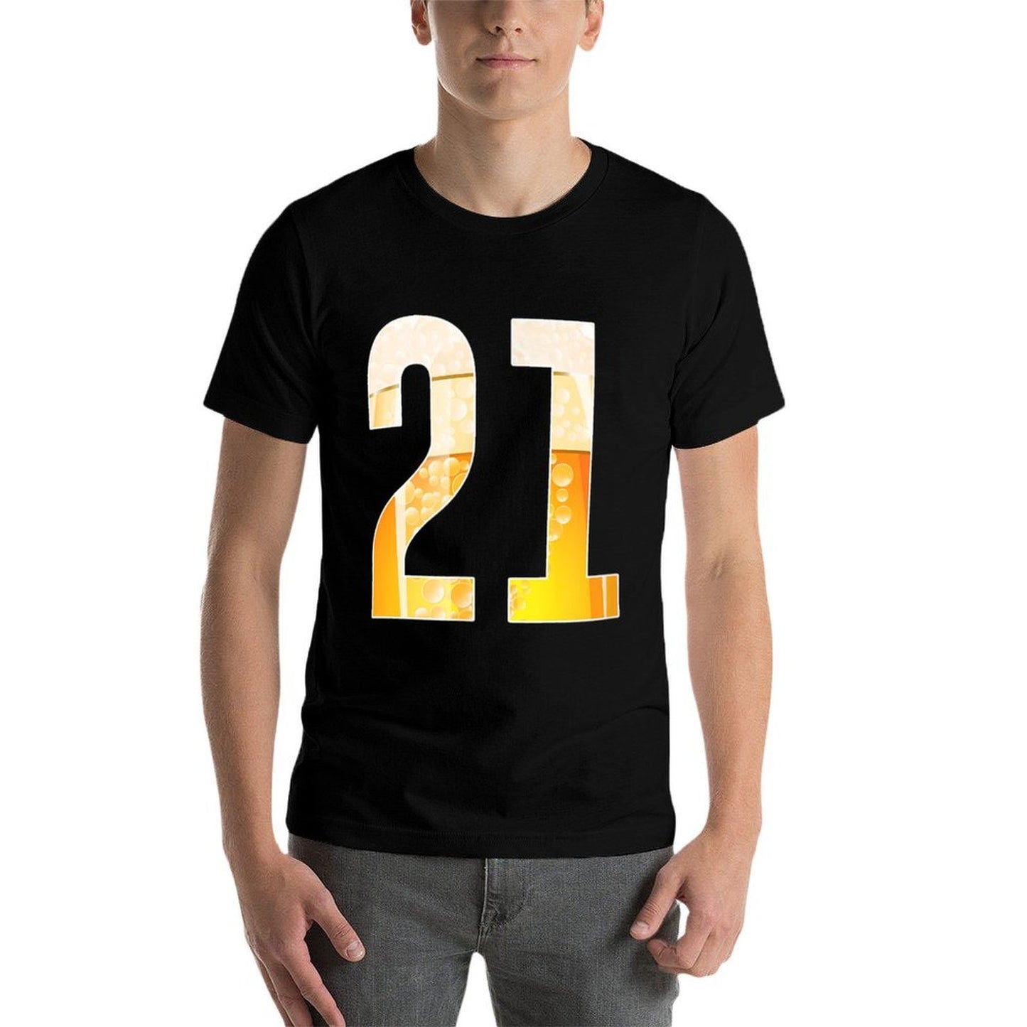 21 Years Old T-shirt 21st Birthday Party Summer-ready Fabric T-Shirt