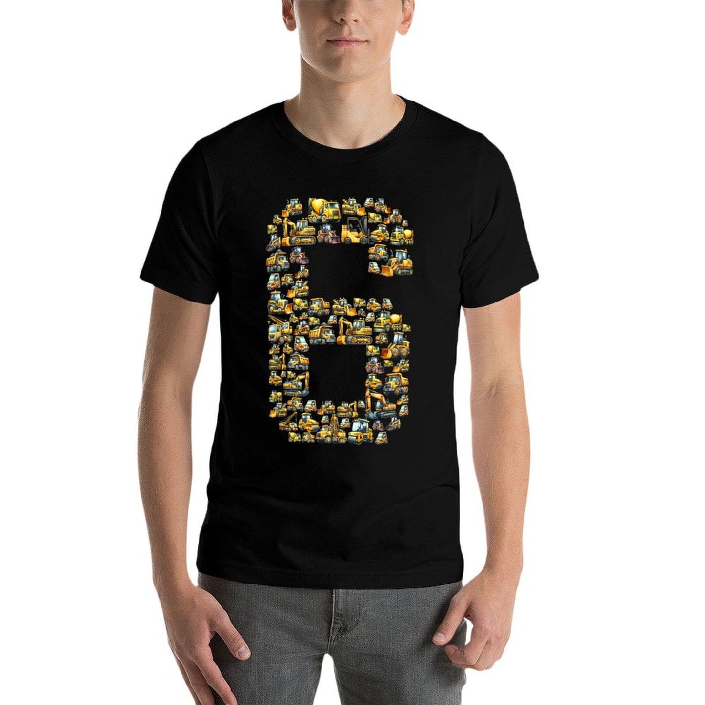 6 Years Old Kids Birthday Construction Boy 6th Birthday Cotton T-Shirt