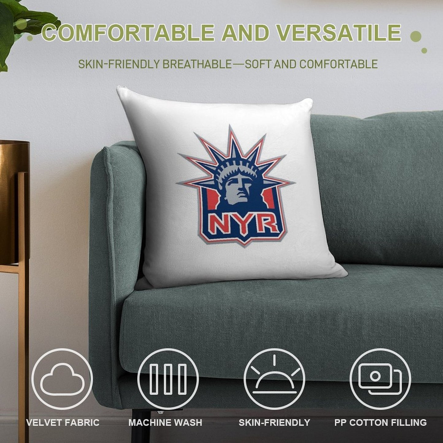 NYR Alternate Soft Anti-Pilling Throw Pillow
