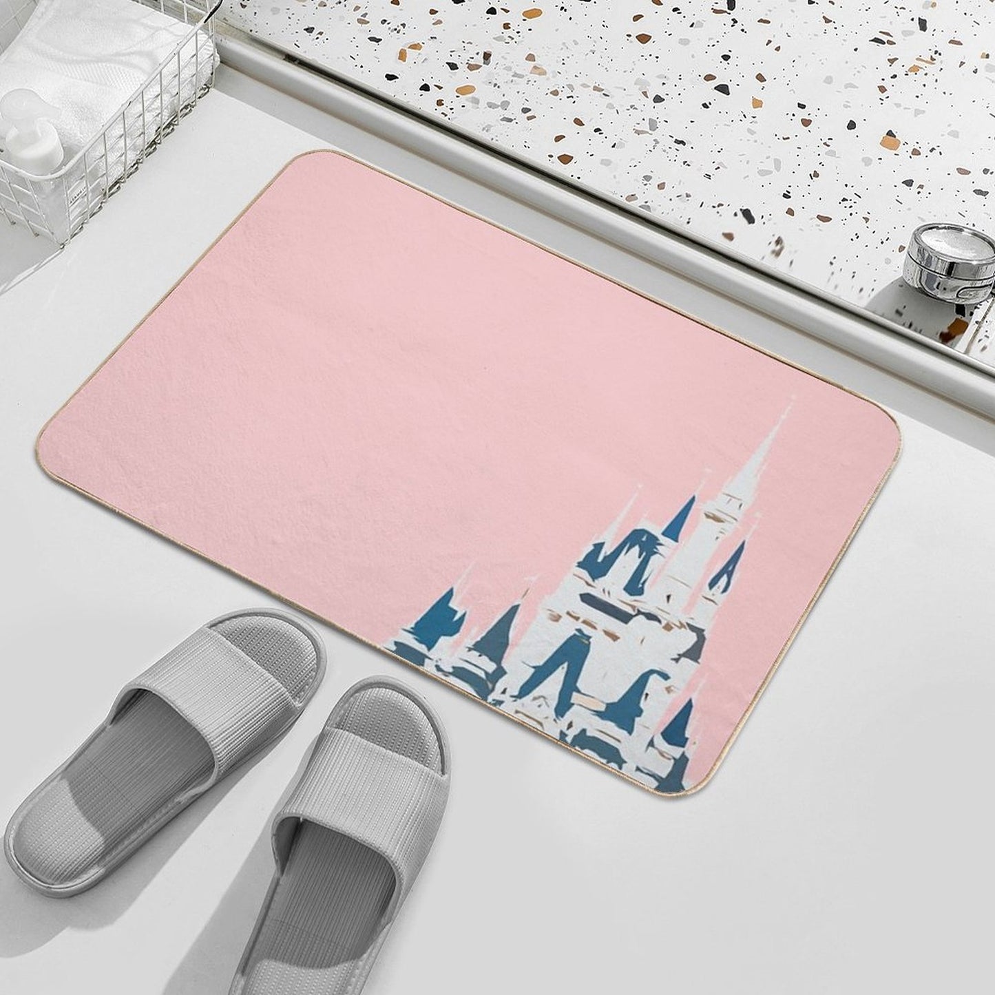 Magic Castle Millennial Pink Pet-Safe Bath Mat