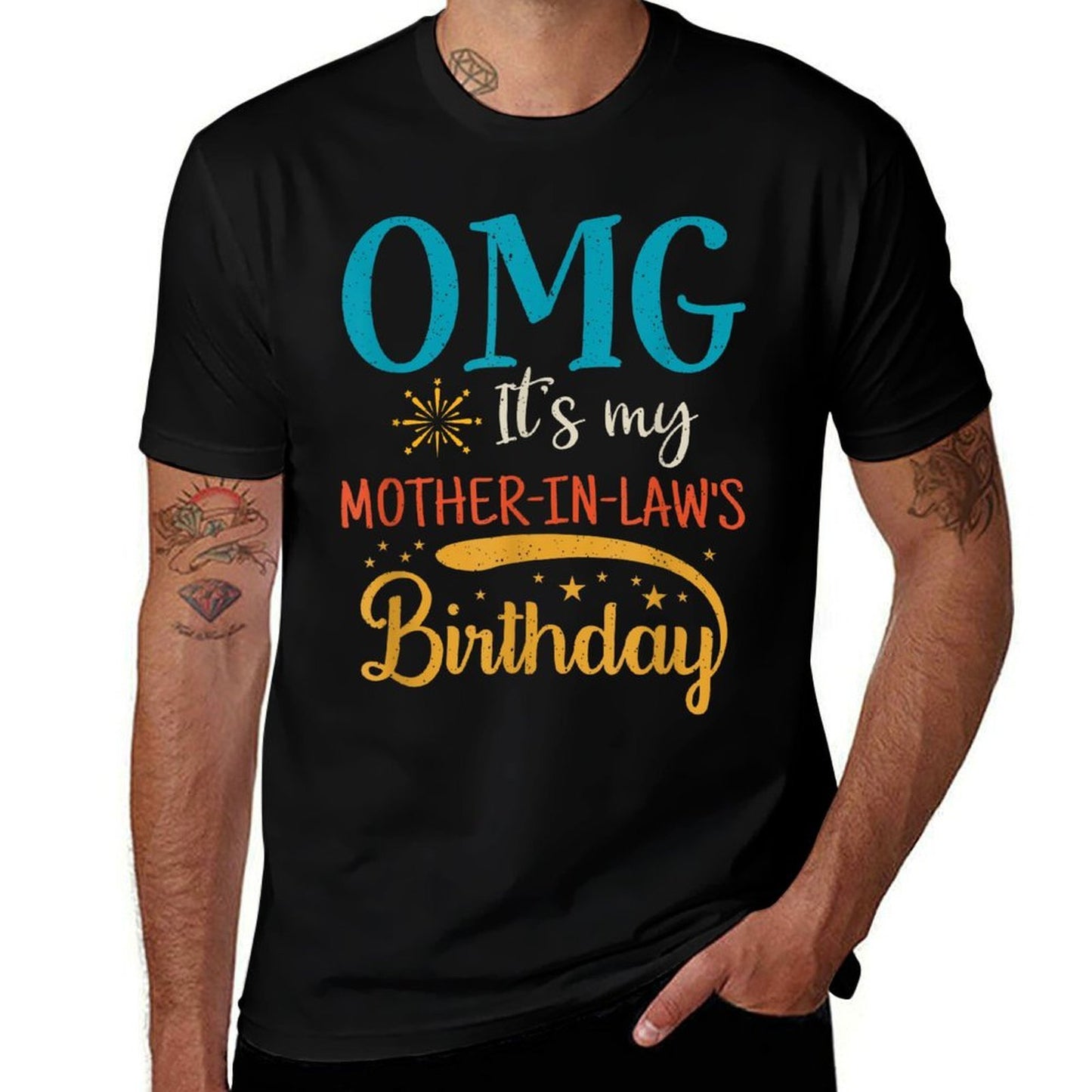 OMG! It's My Mother-in-Law's Birthday Vintage Retro Bday  Relaxed-fit T-Shirt