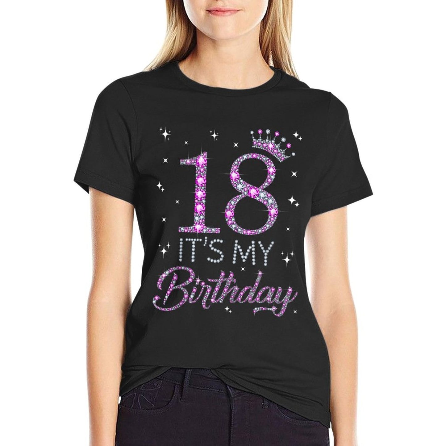 18 It's My Birthday Pink Crown Happy 18th Birthday Girl Relaxed-fit T-Shirt