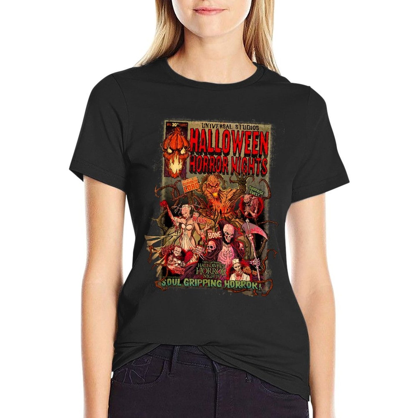 Halloween Horror Nights HHN The Pumpkin Lord Comic Durable T-Shirt