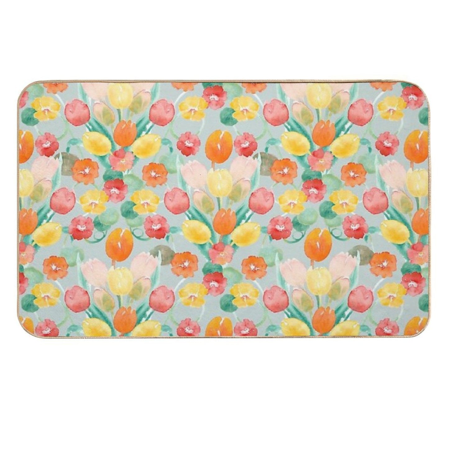 Tulips And Nasturtiums Pet-Safe Bath Mat