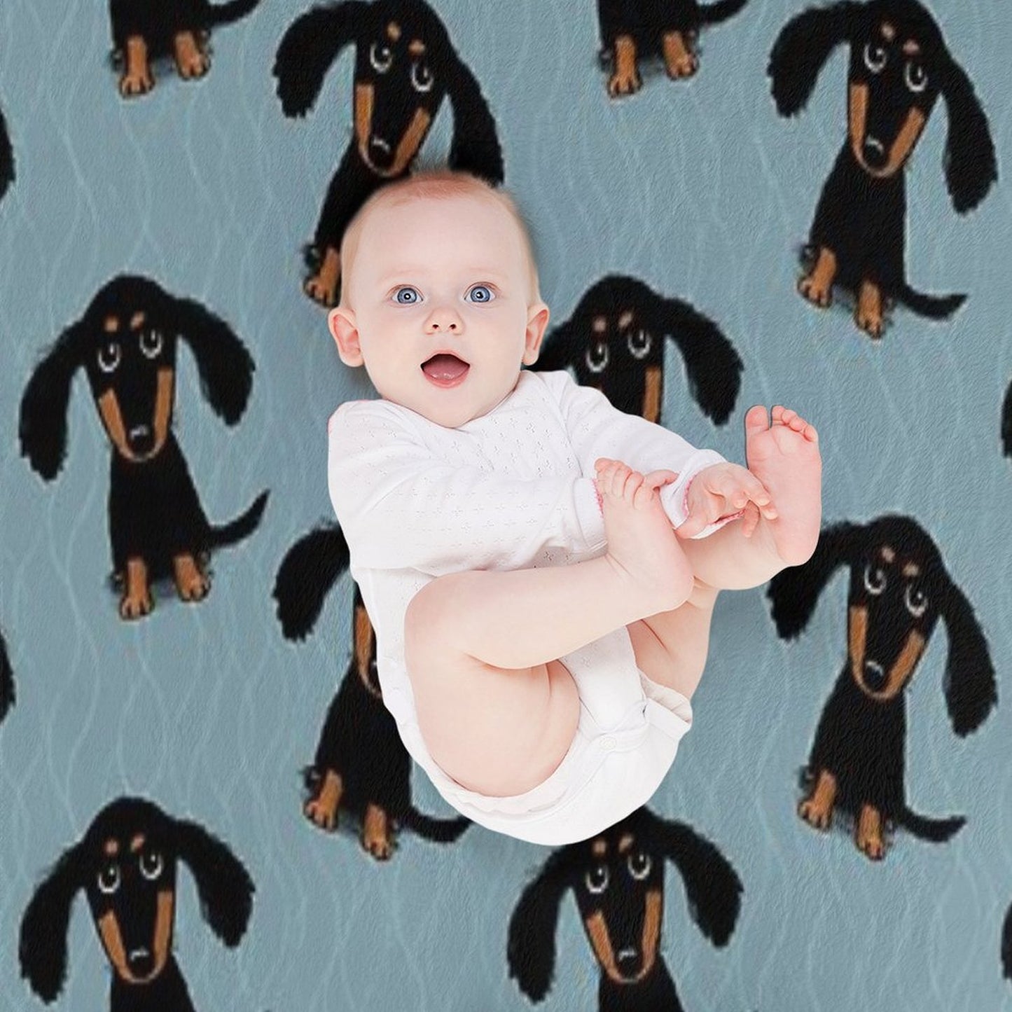 Longhaired Dachshund Black And Tan Puppy Dog Wrinkle-free Throw Blanket