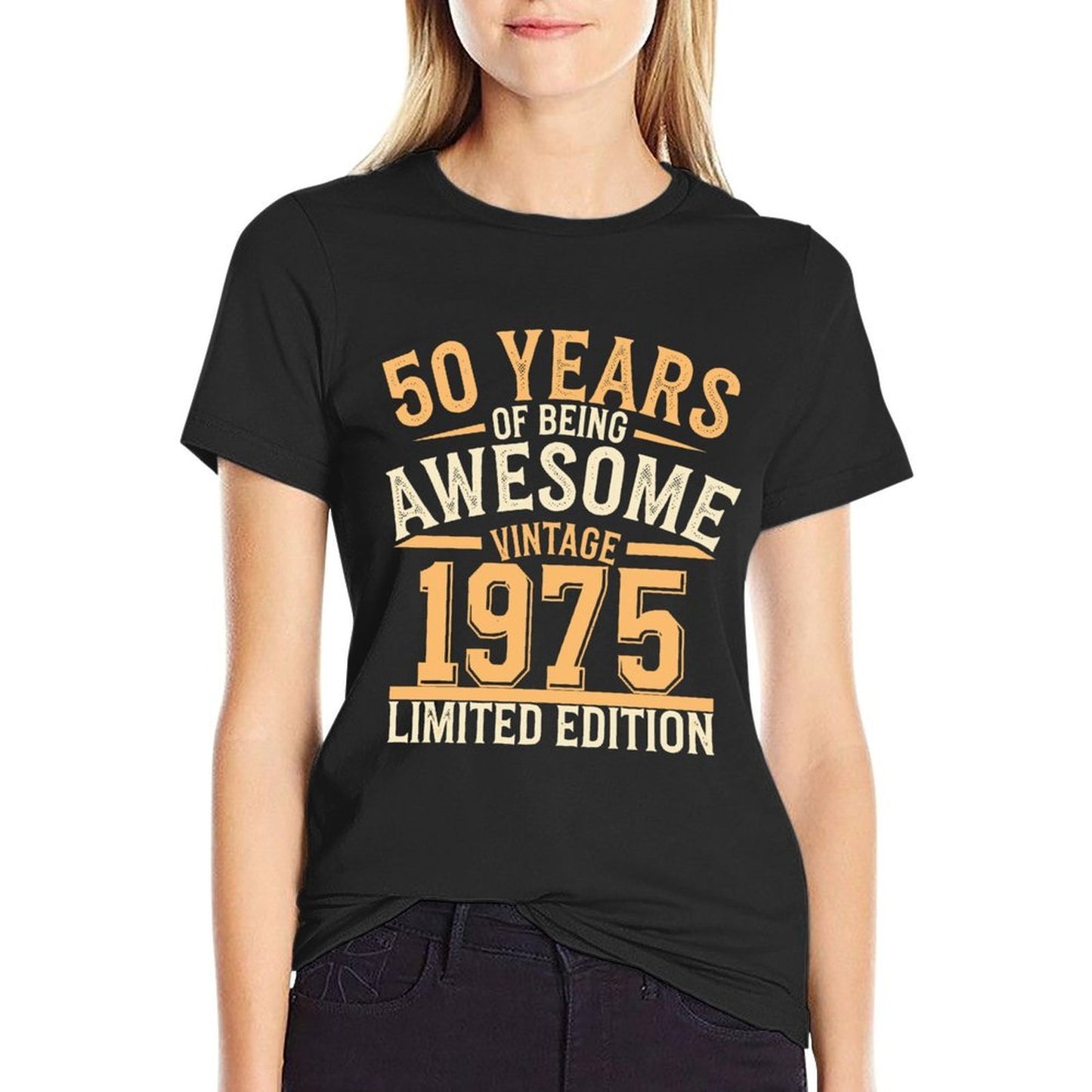 50 Year Birthday Decorations Men Gag 50yr 1975 50th Birthday High-quality Stitching T-Shirt