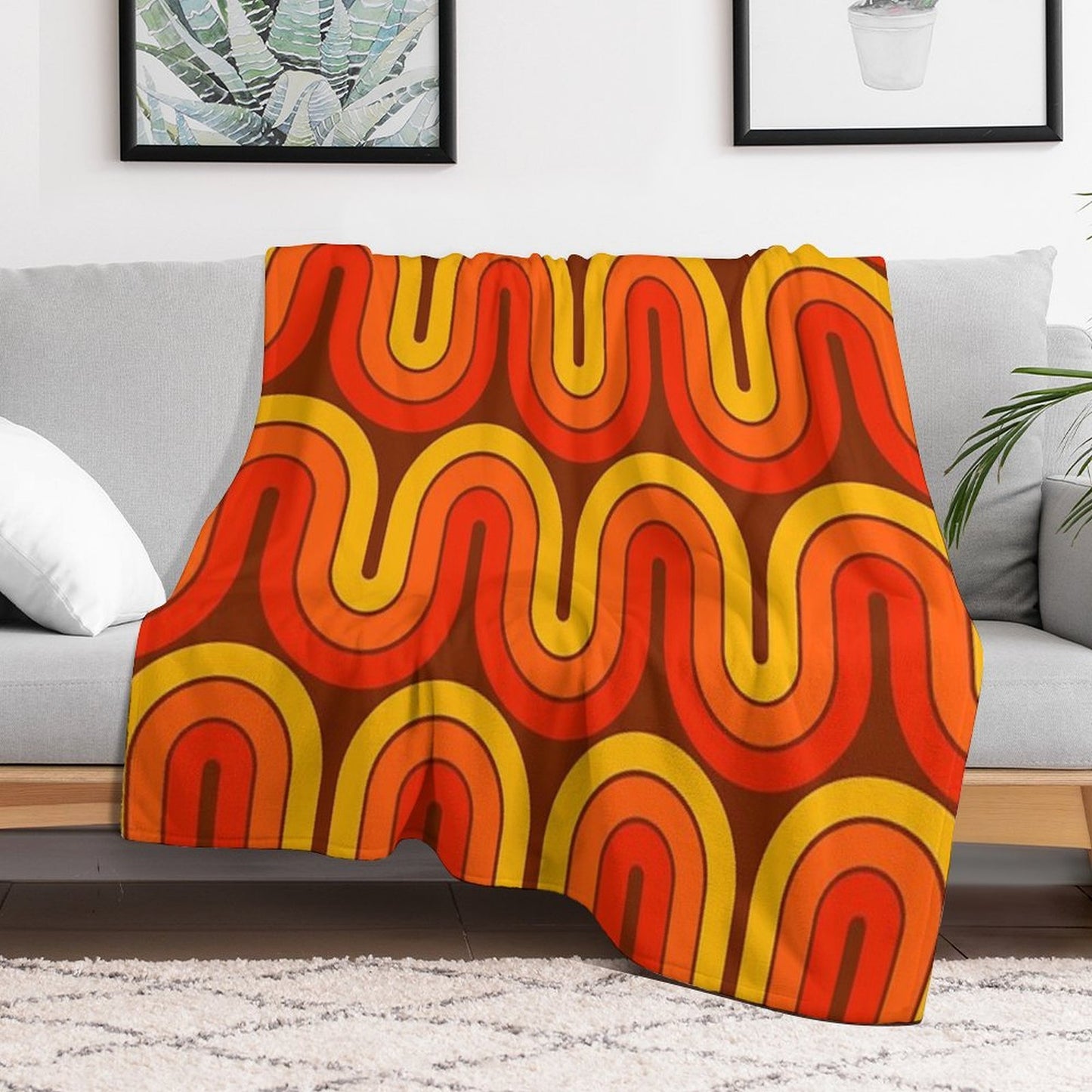 Retro Geometric Gradient Design 839 Versatility Throw Blanket