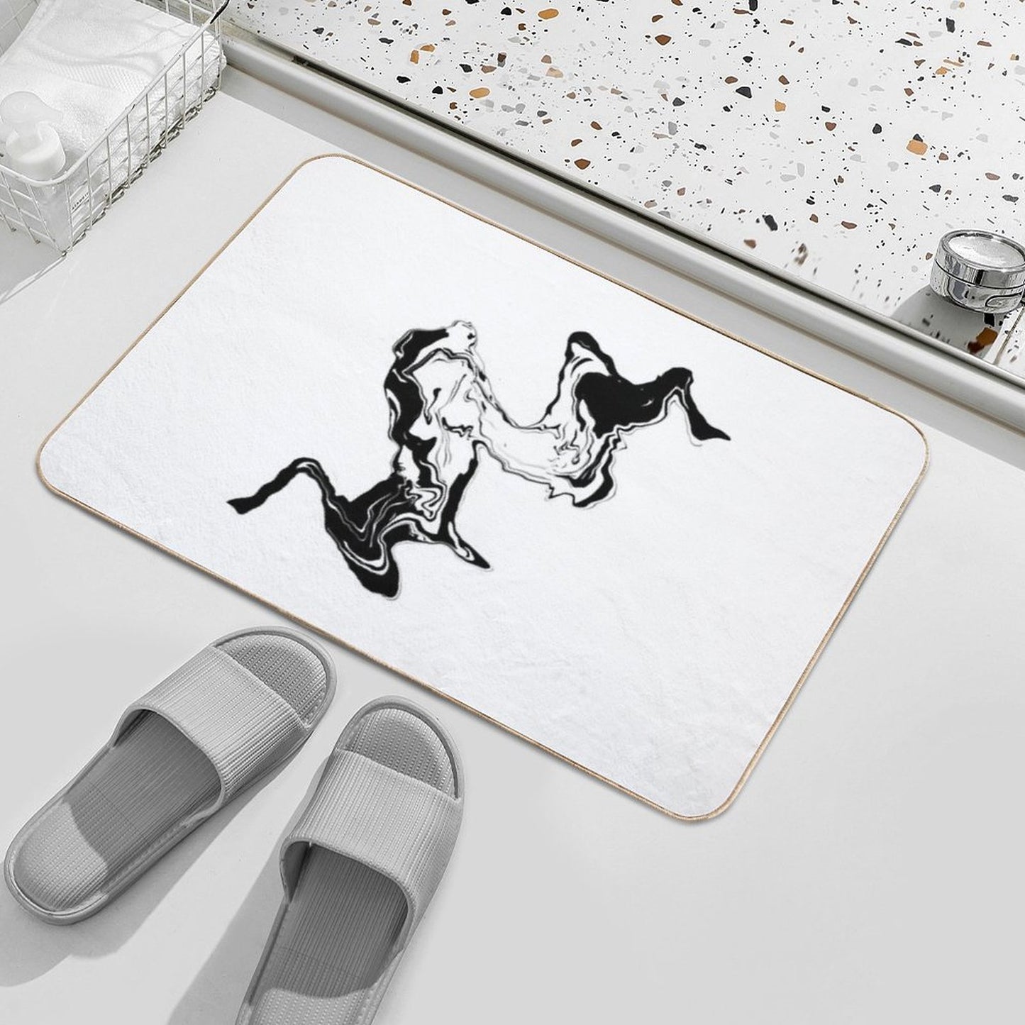 Abstraction Form - Breakdance Easy To Clean Bath Mat