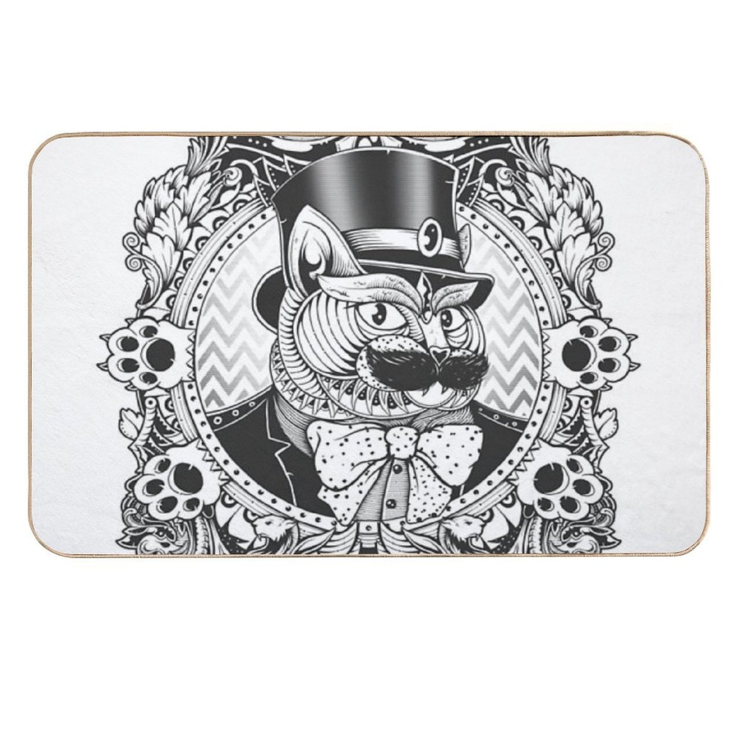 Hipster Mustache Cat Eco-Friendly Bath Mat