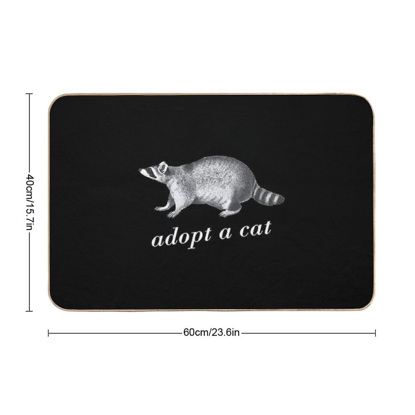 Adopt A Cat Funny Raccoon Wild Animal Design Anti-Trip Bath Mat