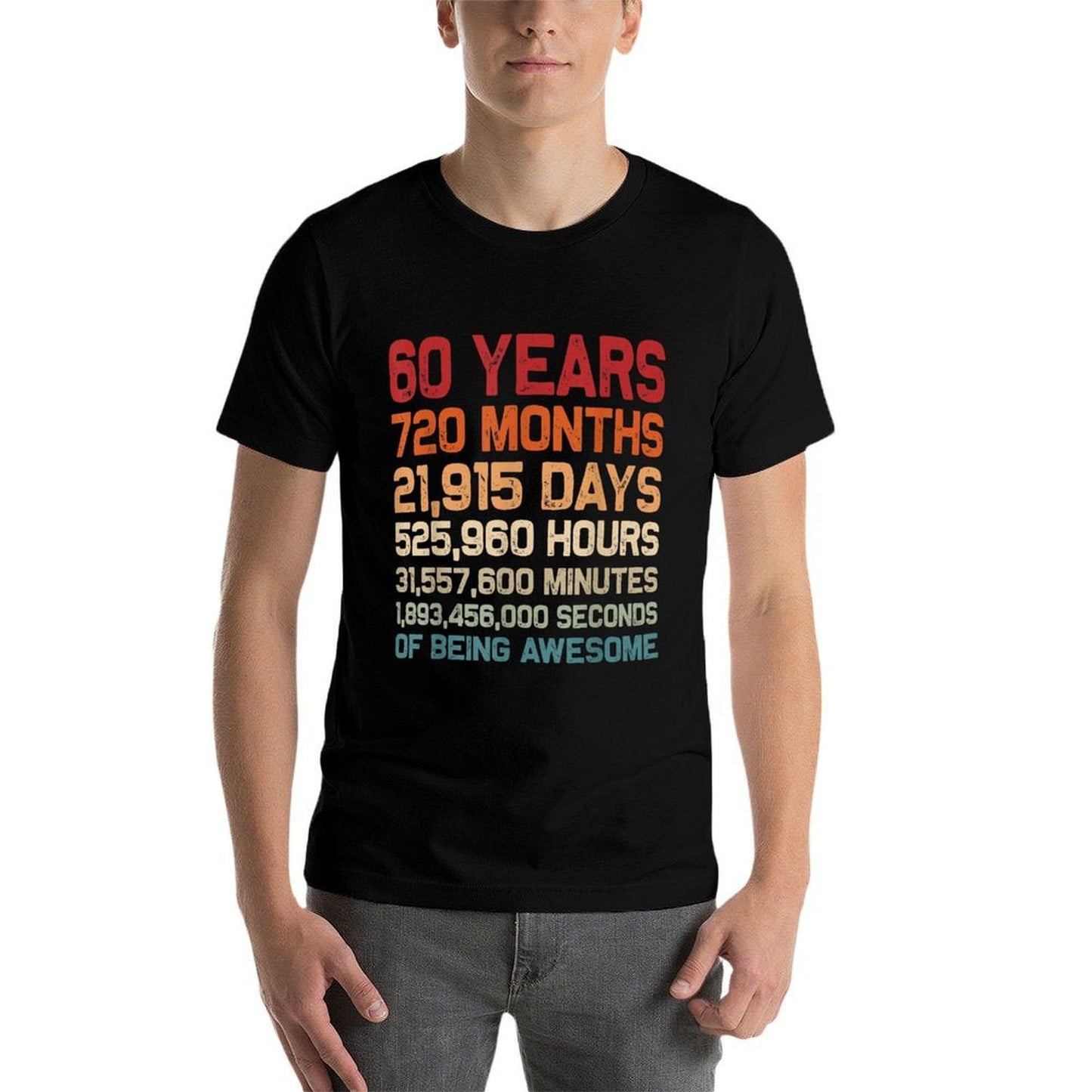 60 Years of Being Awesome Retro Vintage Funny 60th Birthday Odor-resistant T-Shirt