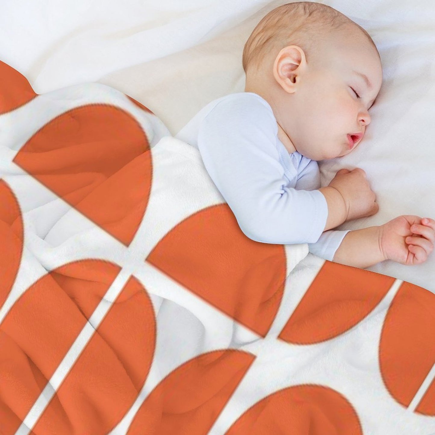 Mid-Century Modern Geometric Orange All-season Throw Blanket