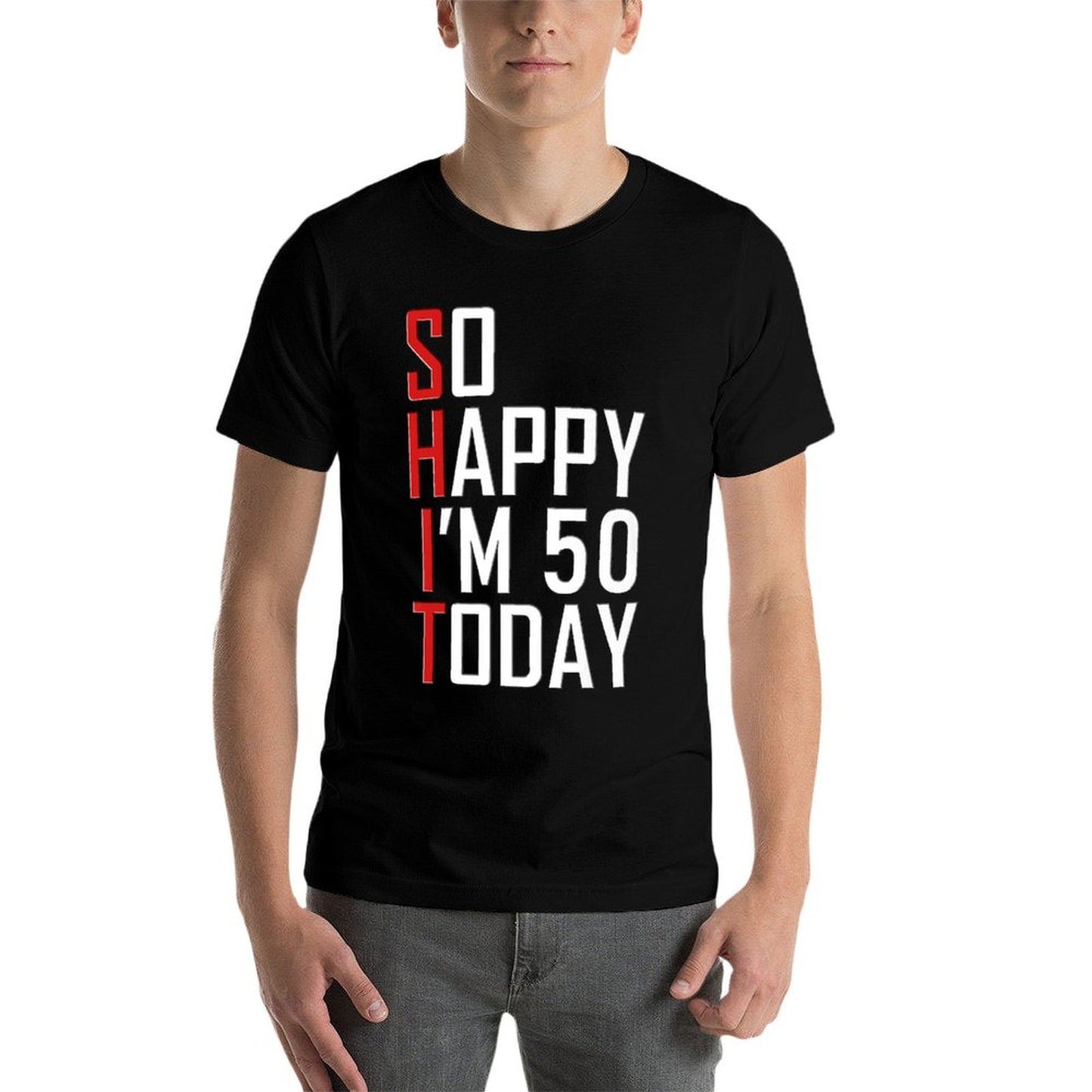 So Happy I'm 50 Funny 50th Birthday Gift Idea Hilarious 1969 Premium Fade-proof Color T-Shirt