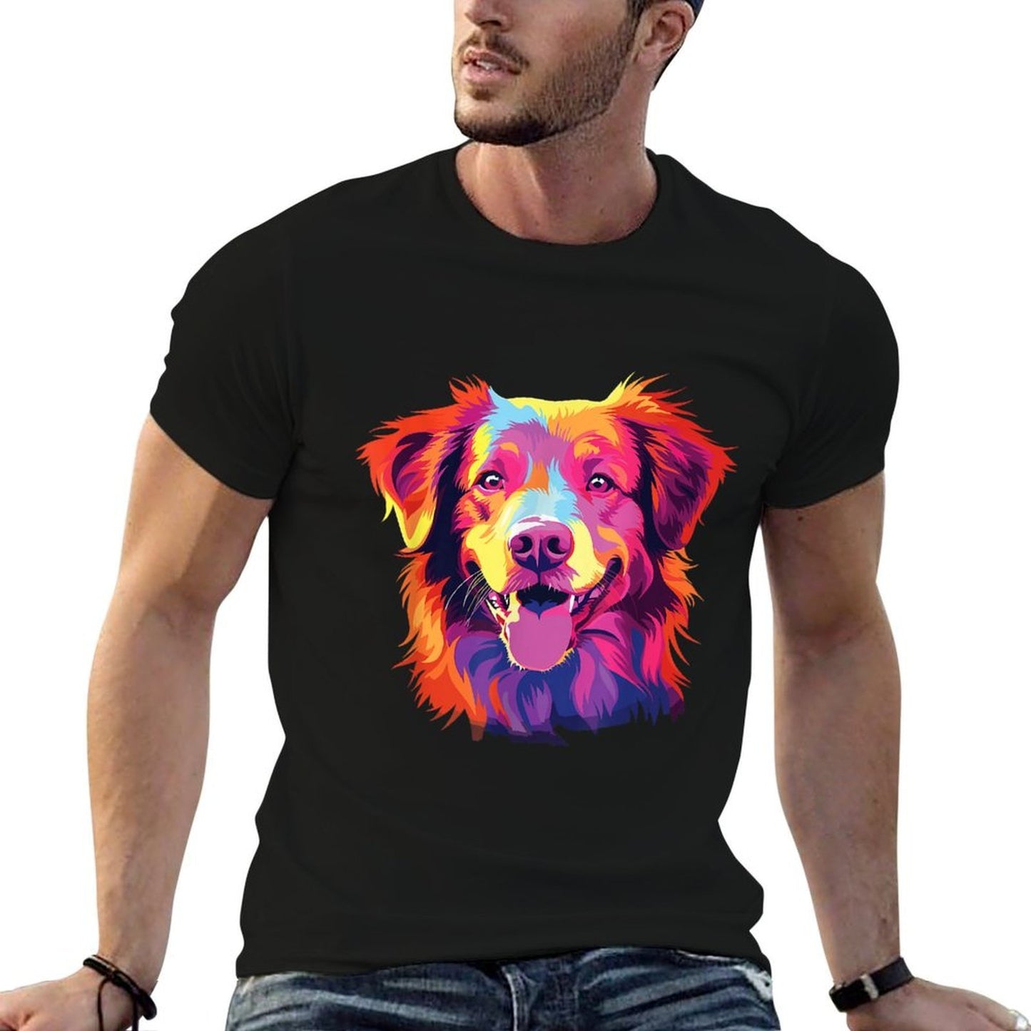 Watercolor Colorful Nova Scotia Duck Tolling Retriever Dog Affordable Price T-Shirt