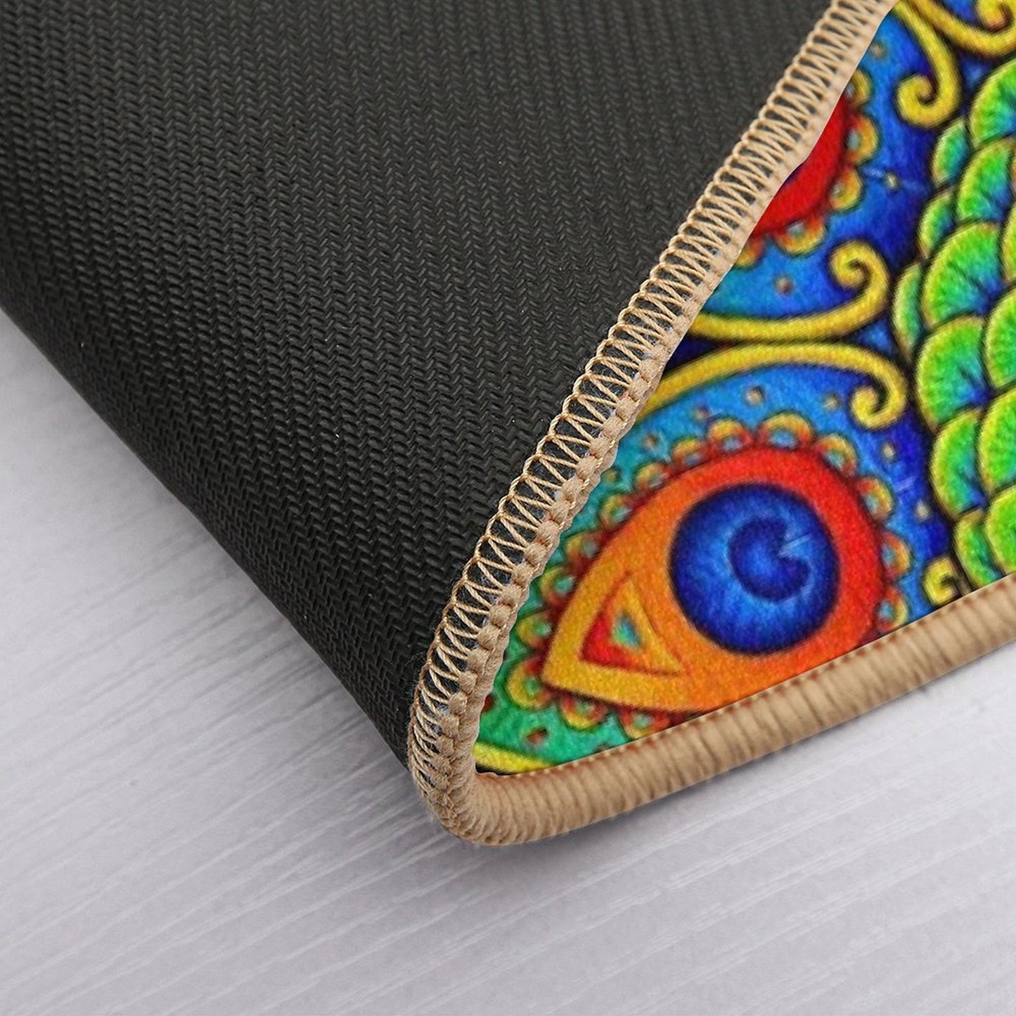 Colorful Paisley Peacock Rainbow Bird Rapid-Drying Bath Mat