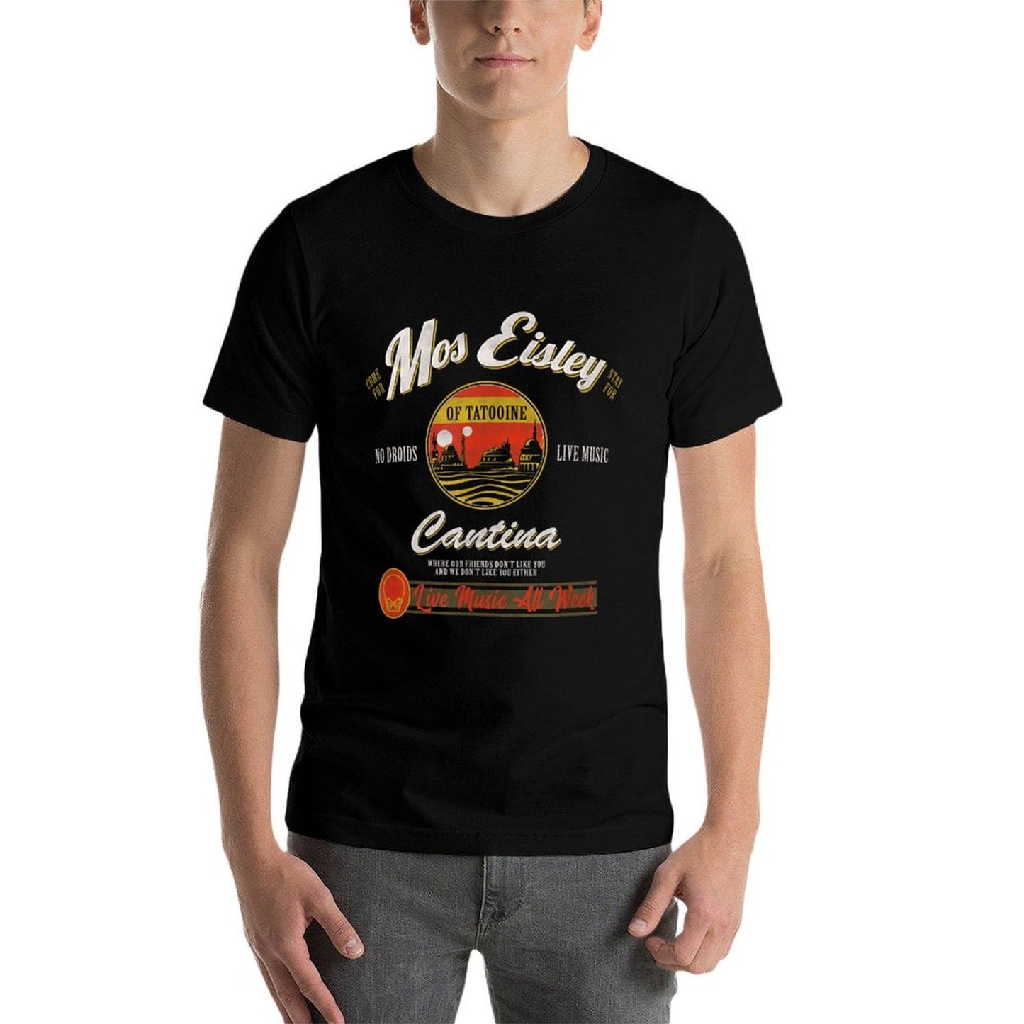 Star Wars Classic Mos Eisley Cantina Live Music All Week Ad Cotton T-Shirt