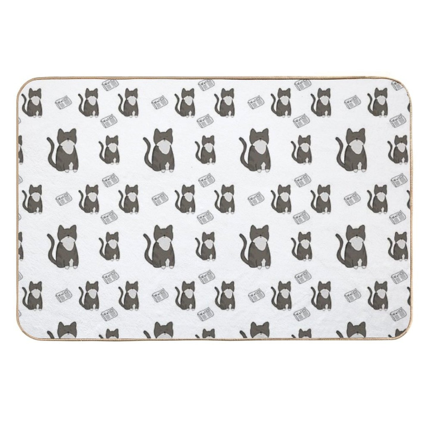 Newspaper And Newspaper Repositionable Bath Mat