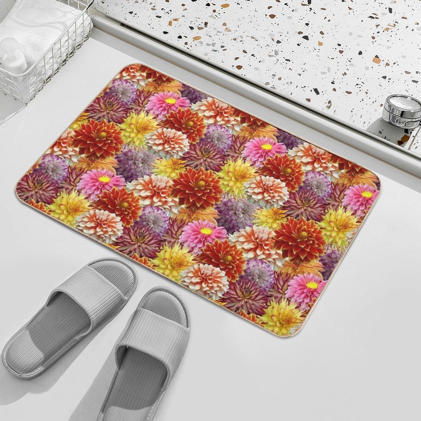 Dahlia Deluge Dirt-Trapping Bath Mat