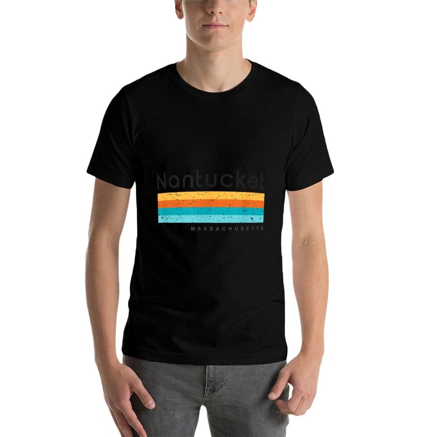 Vintage Nantucket Massachusetts Retro Design T-shirt Soft T-Shirt