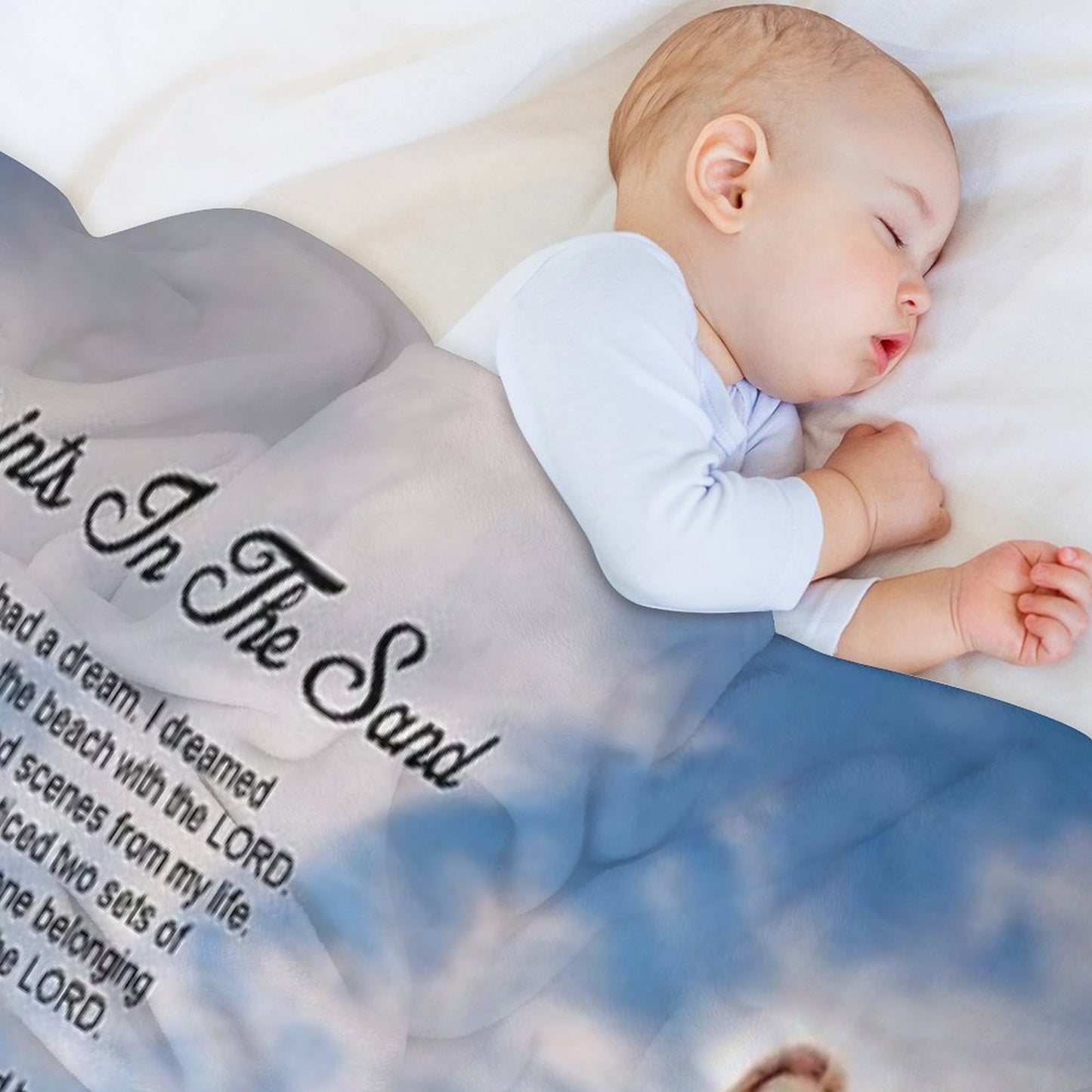 Footprints in The Sand Compact Throw Blanket
