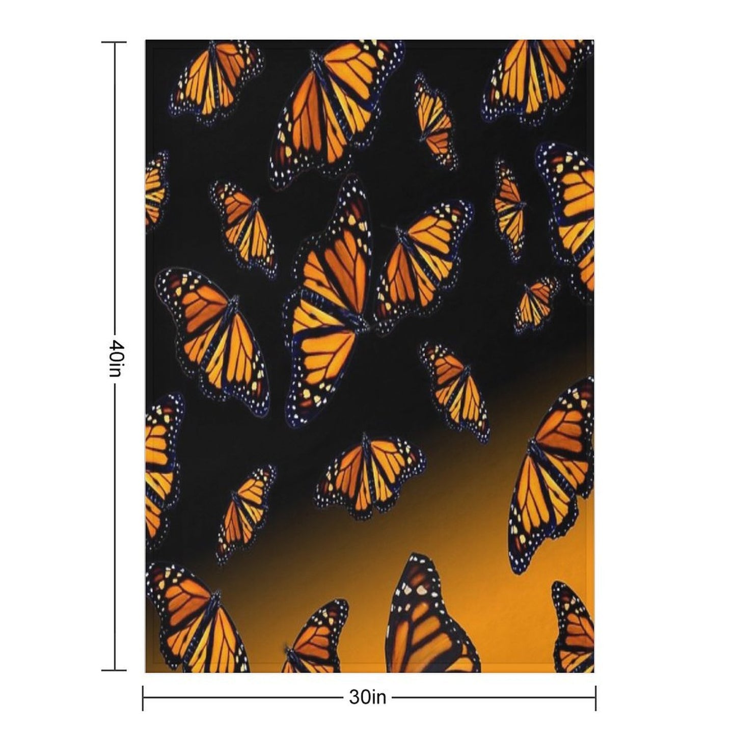 Orange Monarch Butterflys Wrinkle-free Throw Blanket