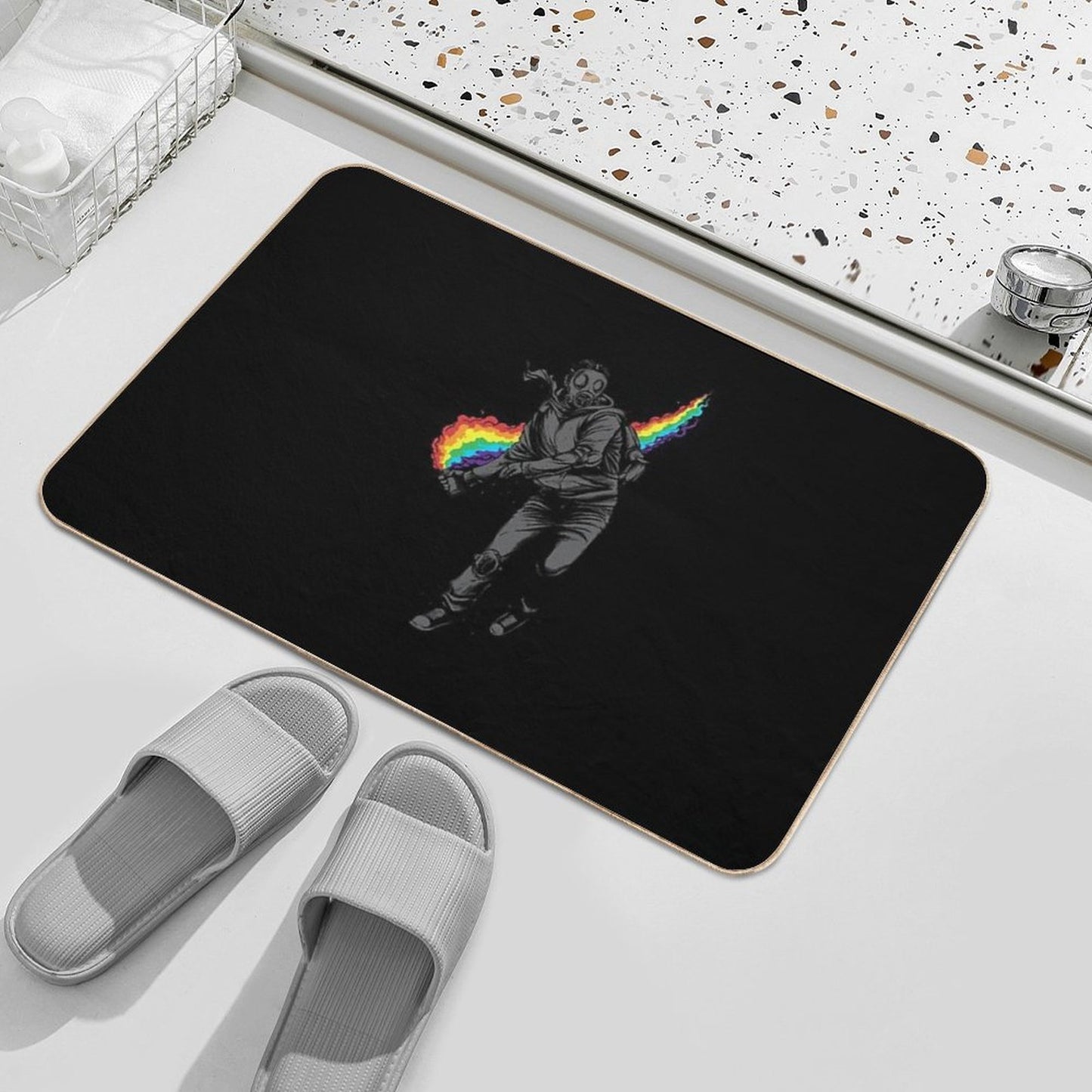 No More Tear Gas Slip-Resistant Bath Mat