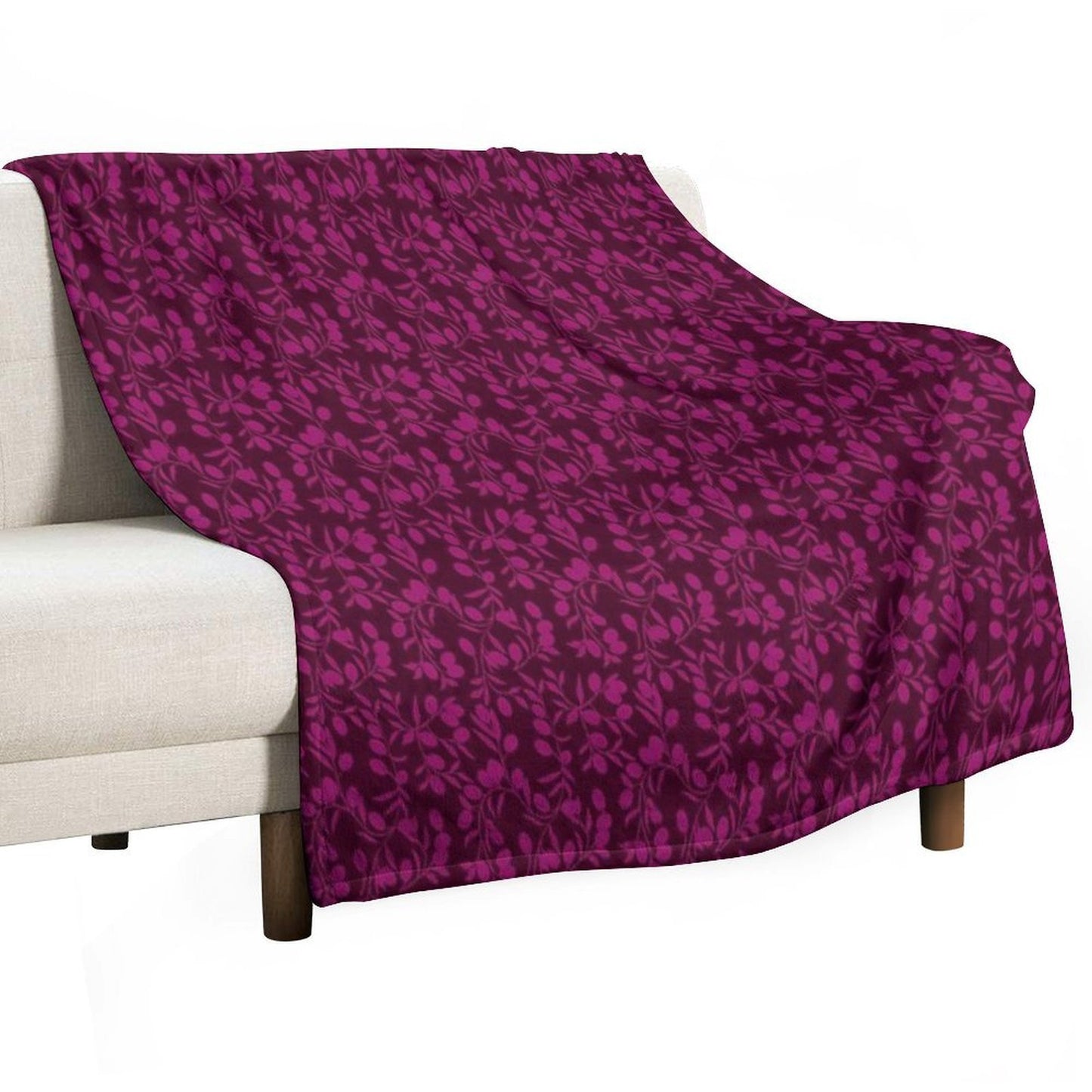 Burgundy Small Olive Pattern Anti-pilling Throw Blanket