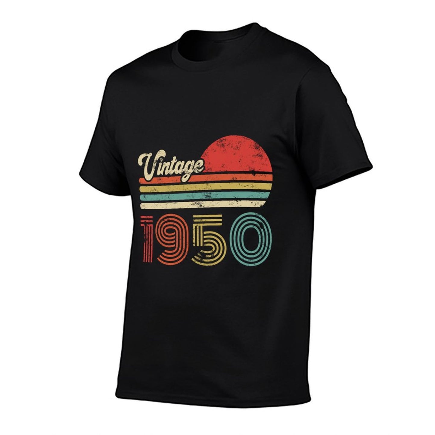 75 Year Old Birthday Vintage 1950 75th Birthday Ribbed Collar T-Shirt