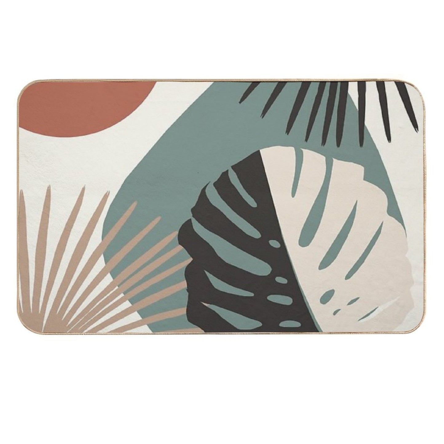 Minimal Yin Yang Monstera Fan Palm Finesse #1 #tropical #decor #art Eco-Friendly Bath Mat