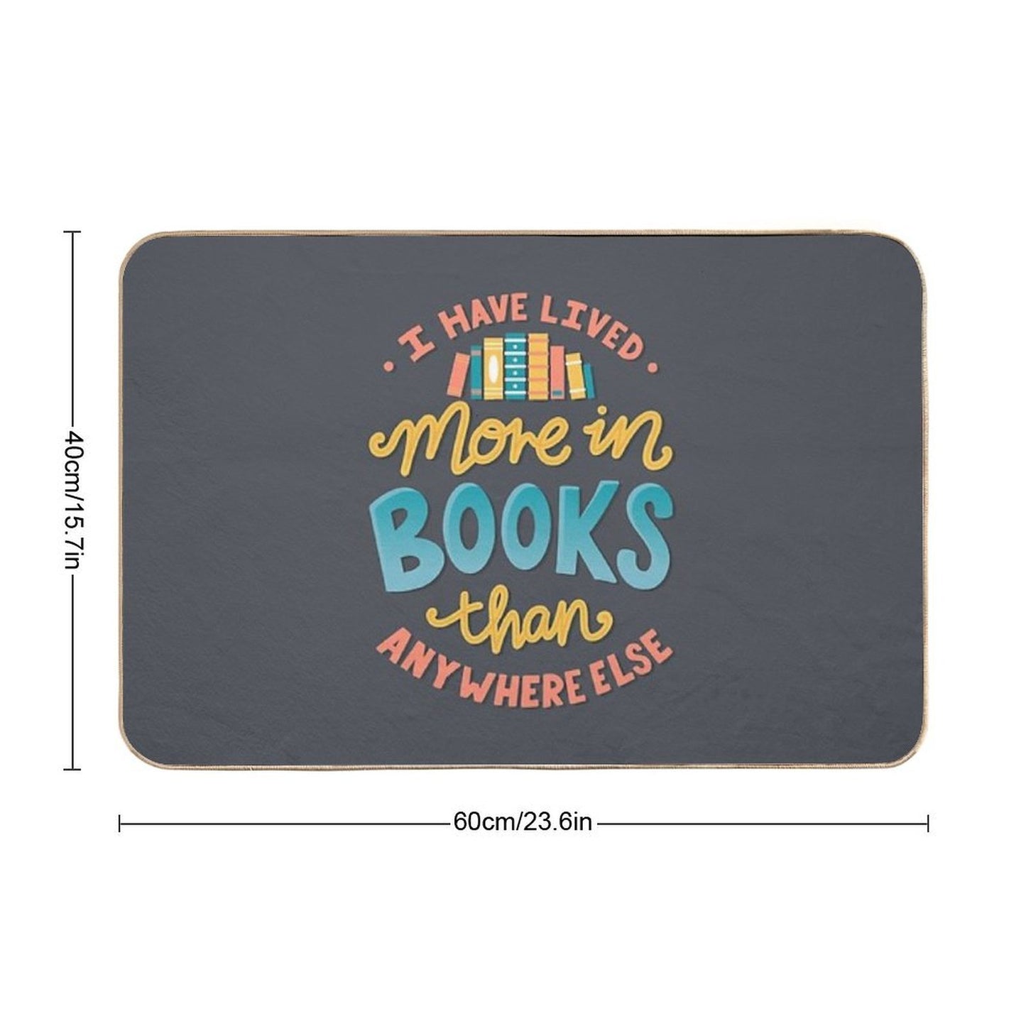 Live In Books - Bookish Quote Eco-Friendly Bath Mat