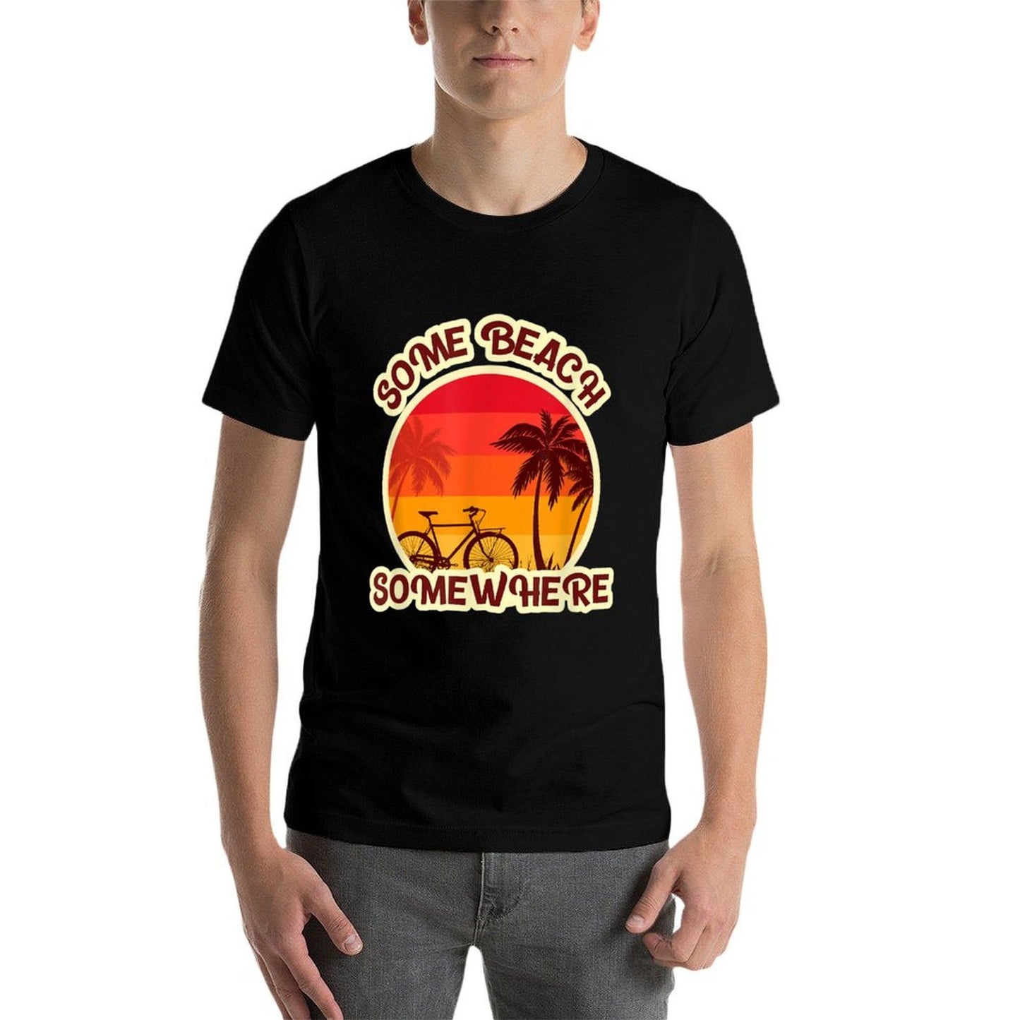 Some Beach Somewhere Unique Vintage Sunset Ocean Beaches Easy-care T-Shirt